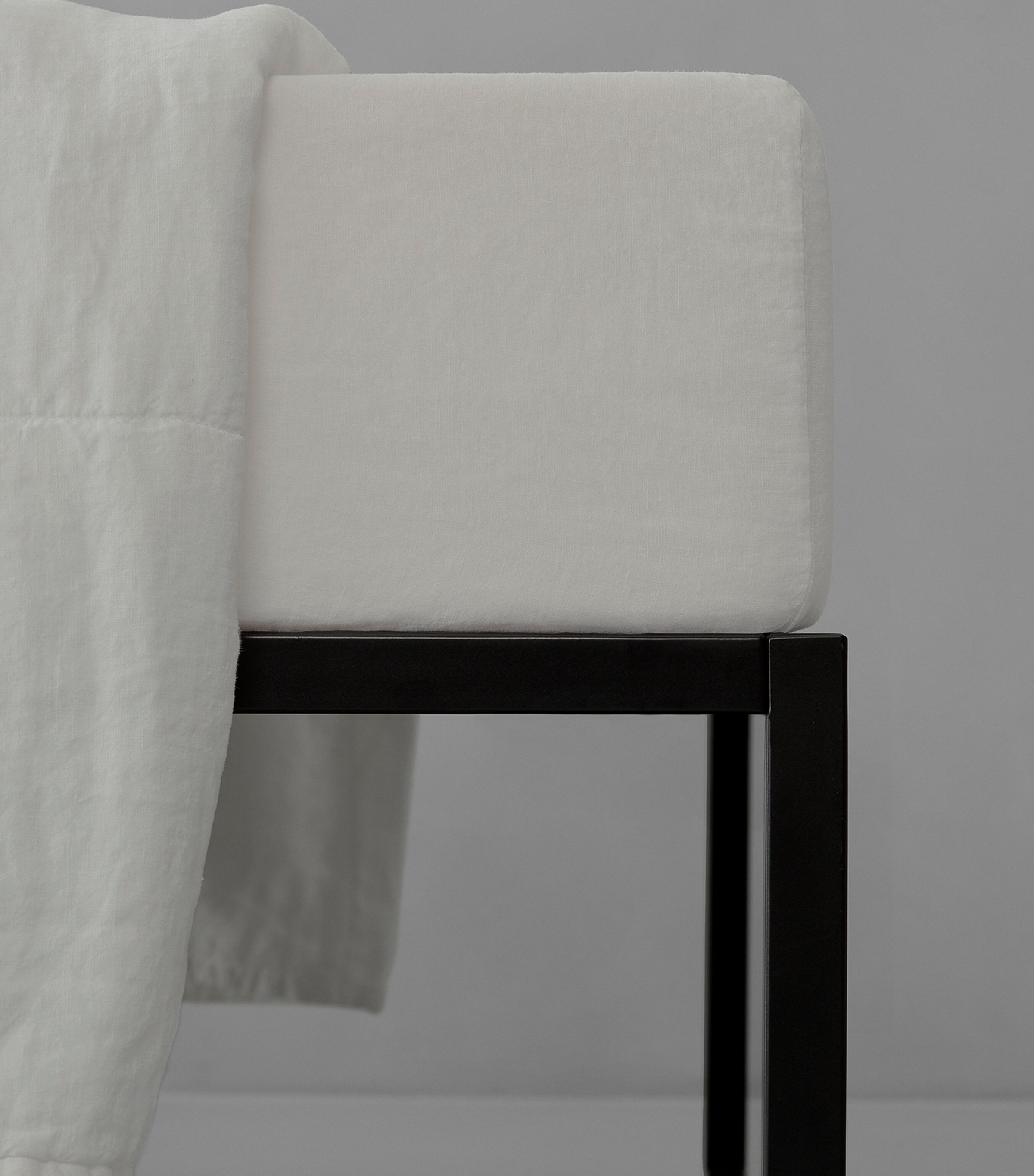 Society Limonta Linen Rem King Fitted Sheet (150cm x 200cm) Bianco