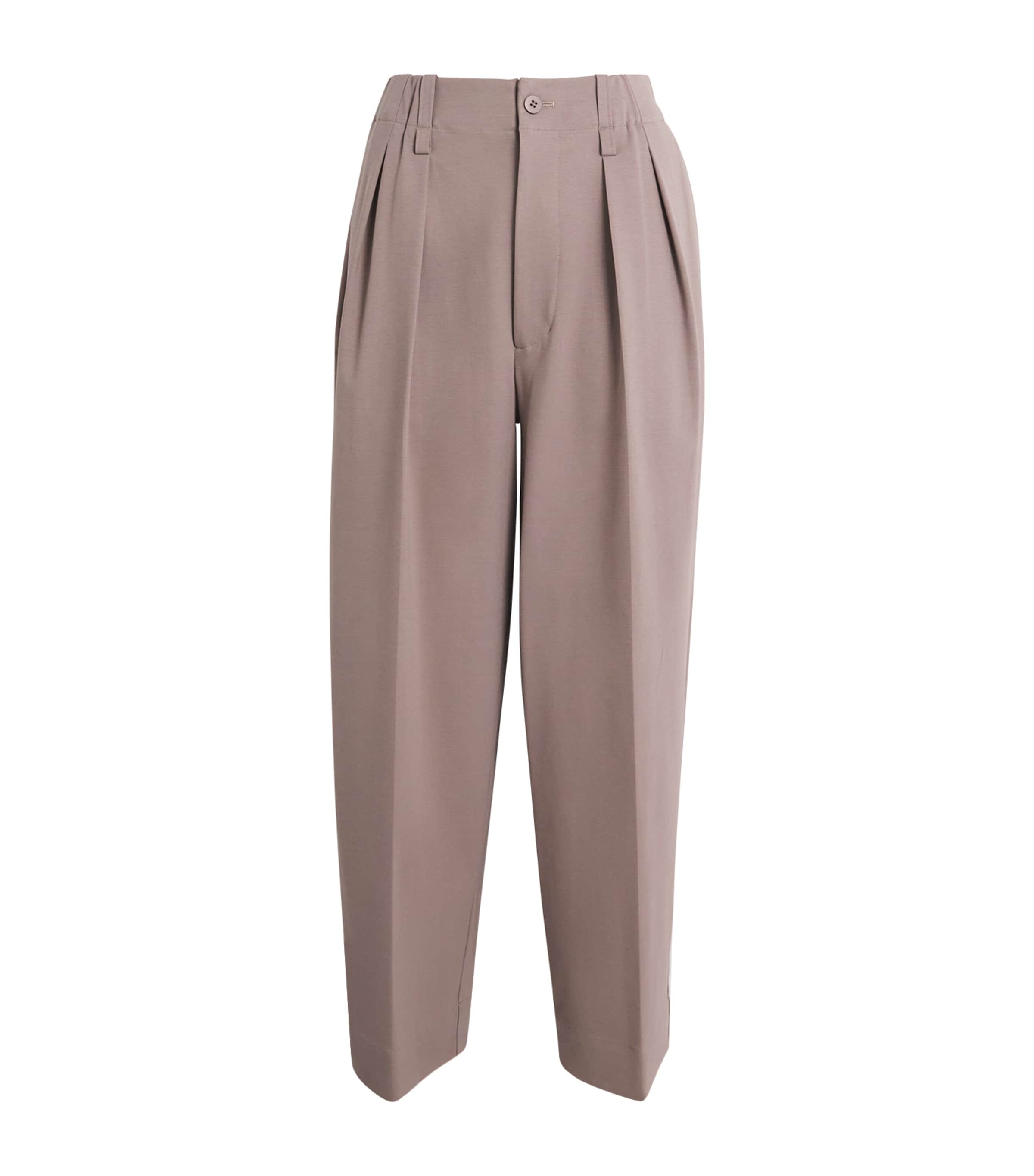 Issey Miyake Womens Cotton-Blend Simple Ensemble Trousers Greige
