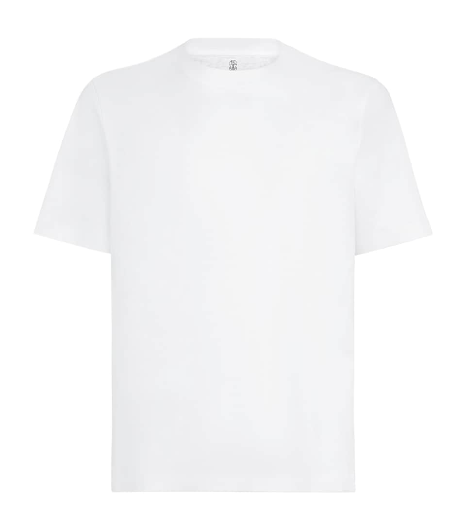 Brunello Cucinelli Mens Cotton Crew-Neck T-Shirt White