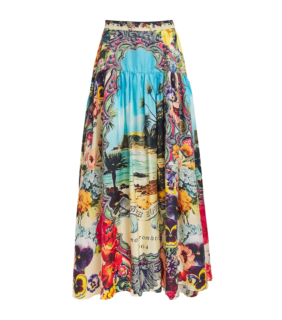Silk Bathing Bombshell Maxi Skirt