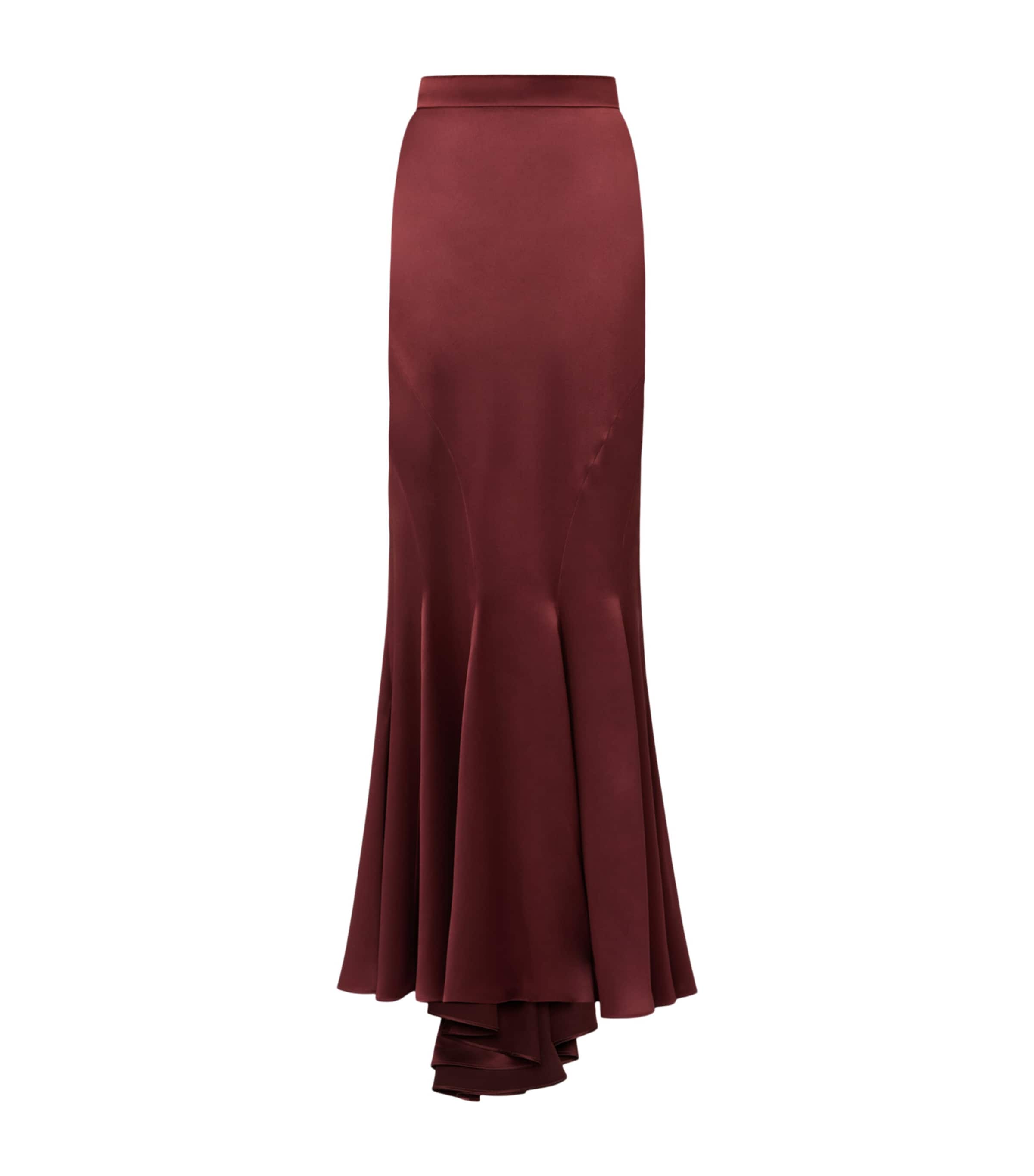 Max Mara Womens Silk Maxi Skirt Rust
