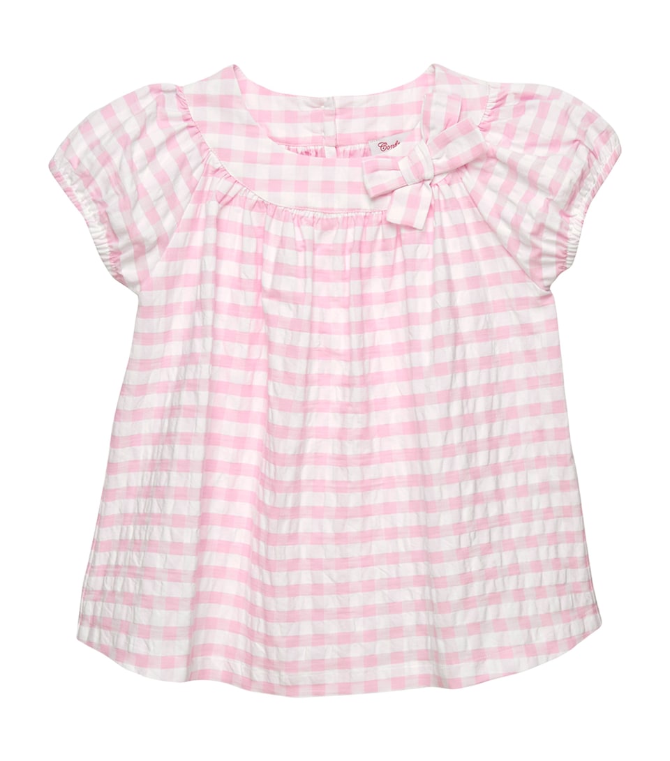 Trotters Cotton Gingham T-Shirt (2-5 Years) Pink