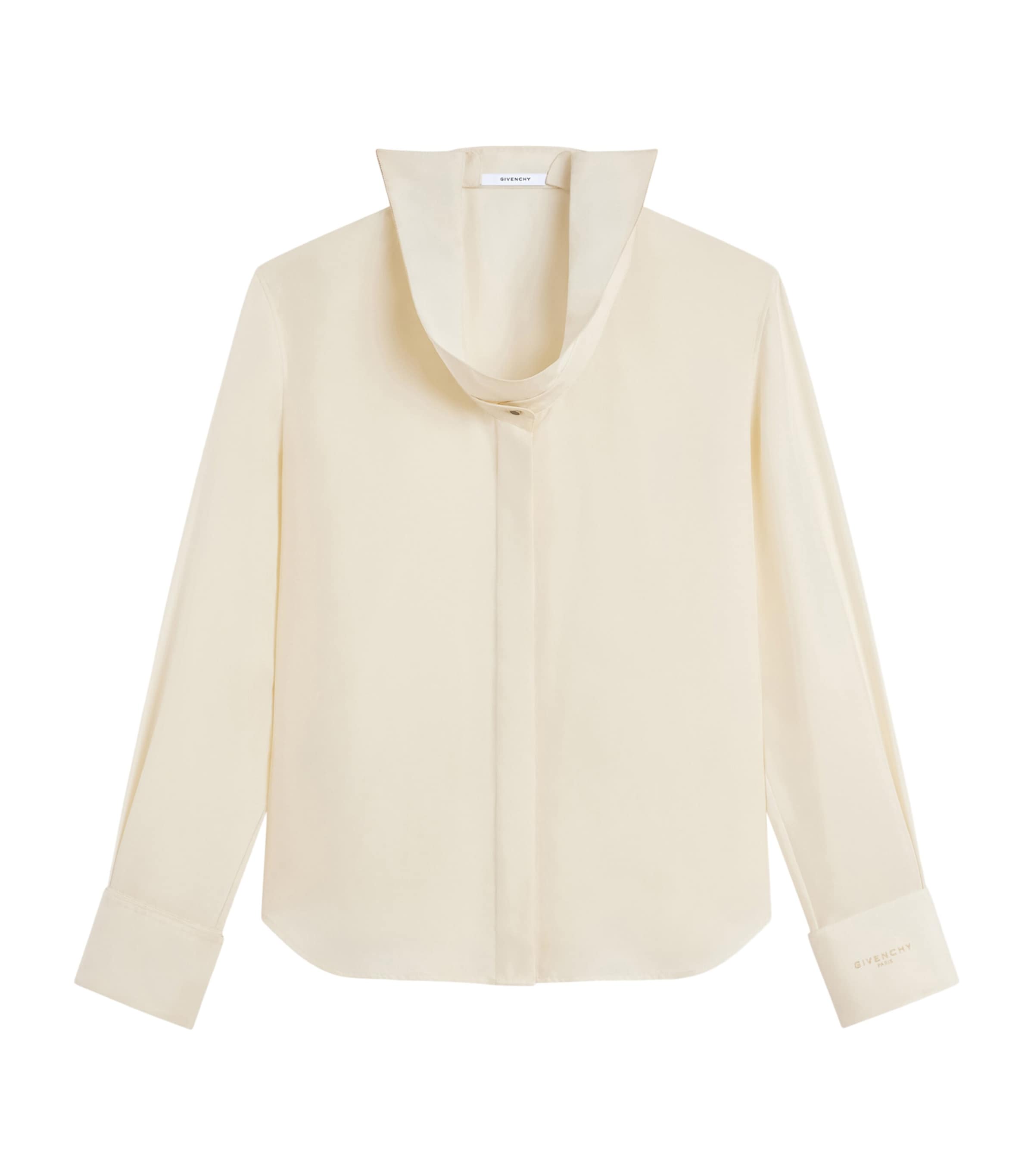 Givenchy Womens Silk Reverse-Collar Shirt
