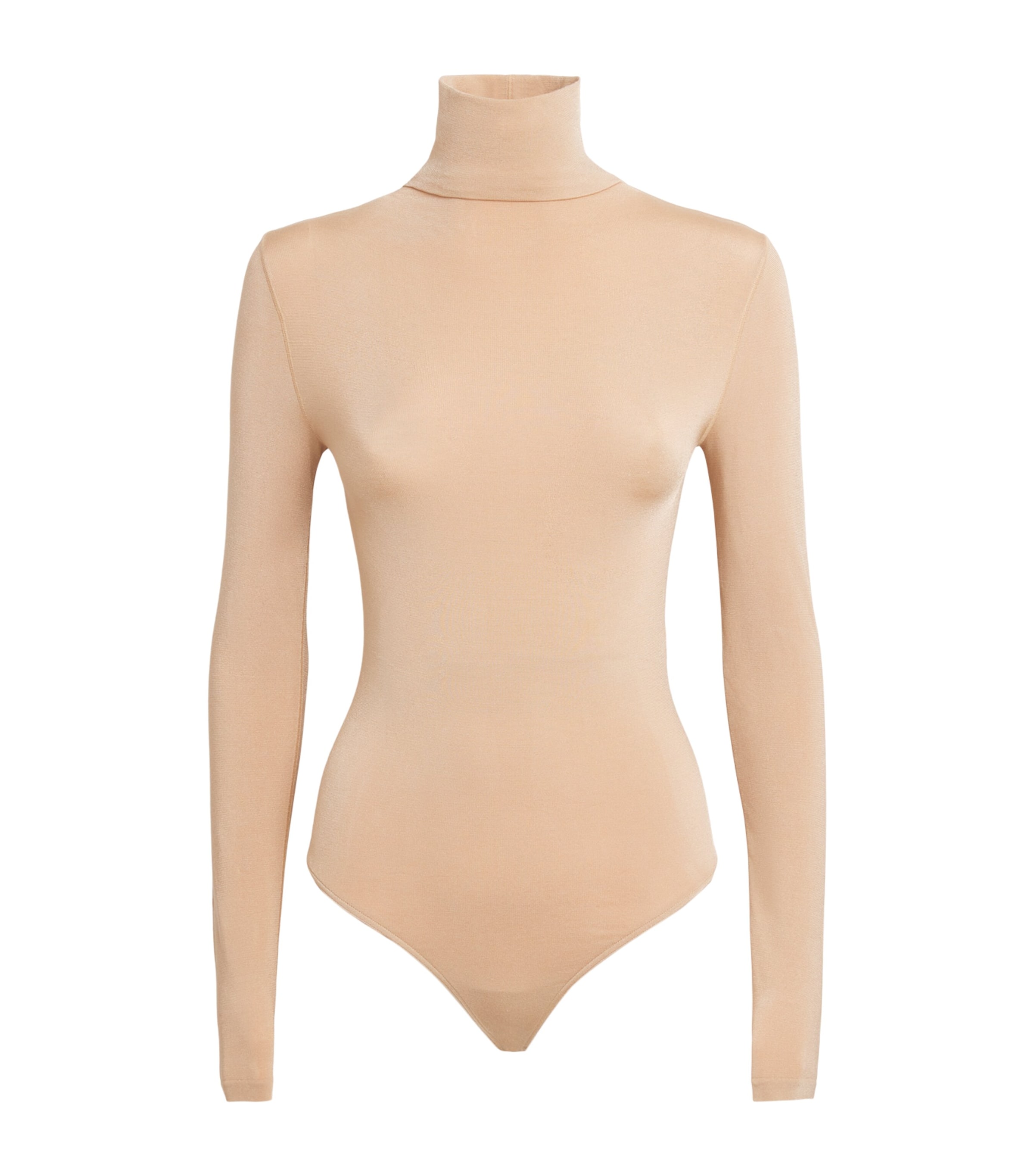 Wolford Womens Rollneck Colorado Bodysuit Café Au Lait