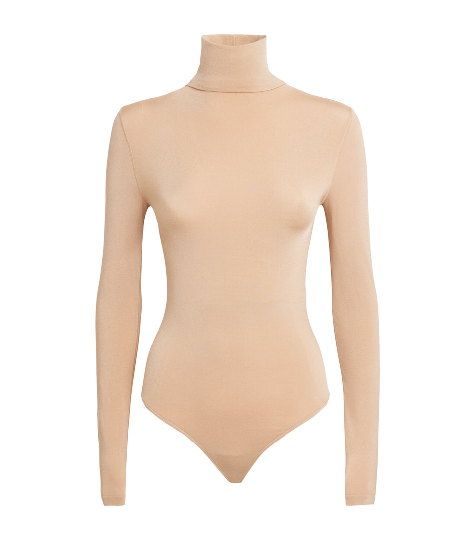Wolford Womens Rollneck Colorado Bodysuit Café Au Lait