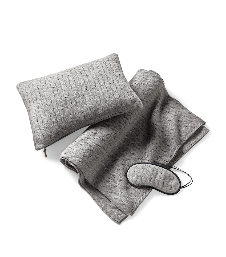 Cashmere Cable-Knit Travel Set