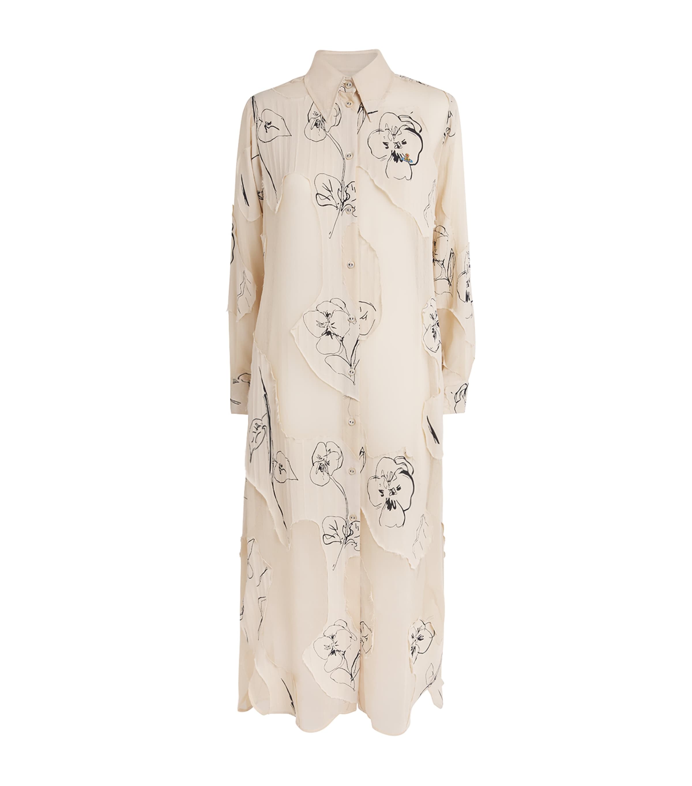 Vivienne Westwood Womens Floral Maxi Shirt Dress Flowers