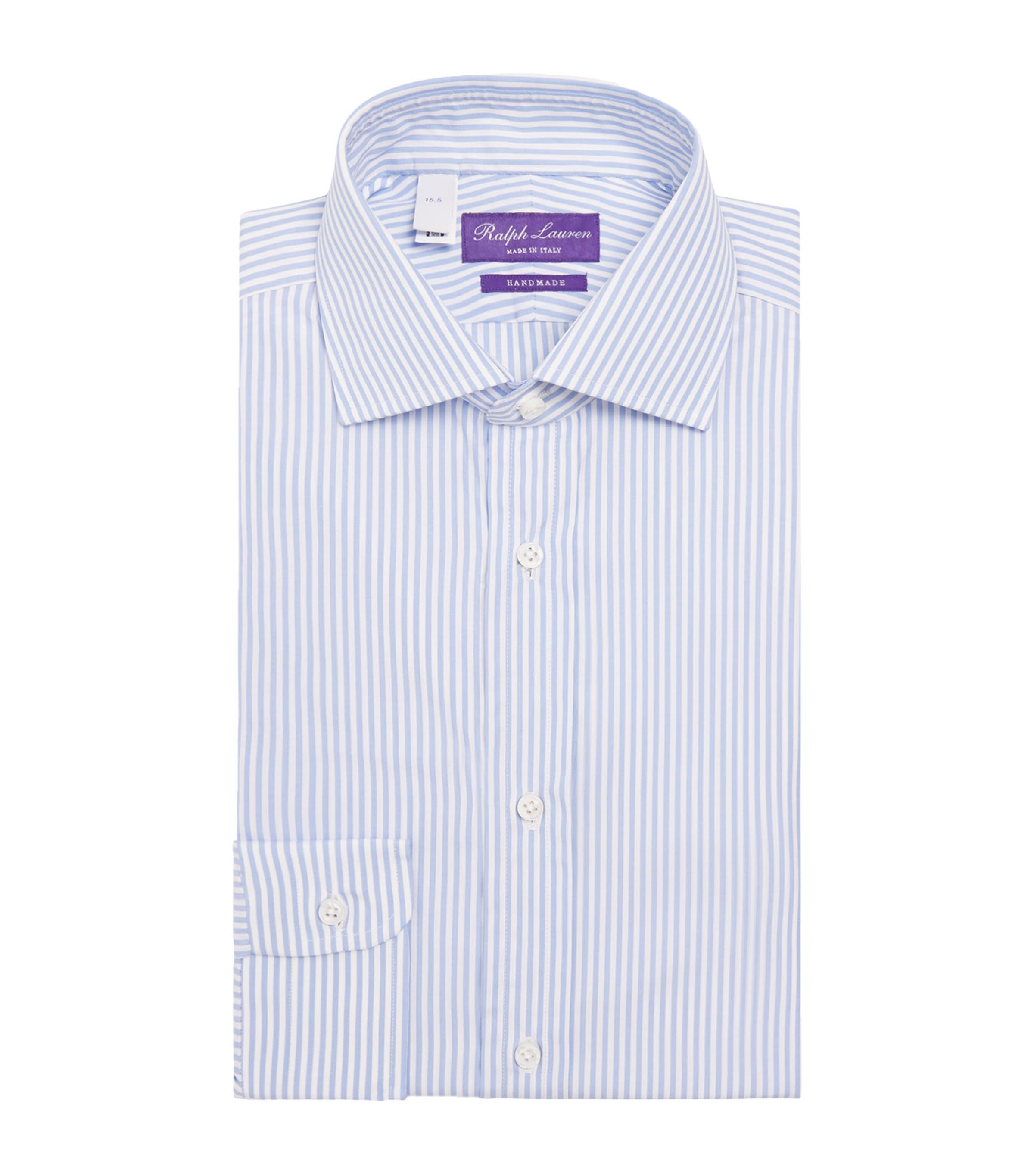 Ralph Lauren Purple Label Mens Stripe Aston Shirt Blue White
