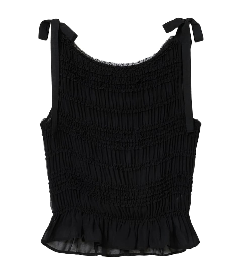 AllSaints Womens Shirred Lotus Top Black