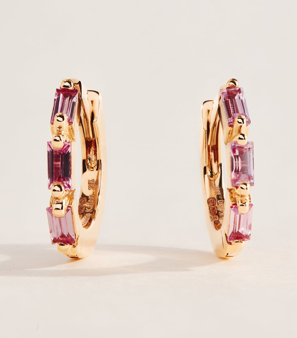 Suzanne Kalan Rose Gold and Sapphire Bold Huggie Earrings Rg/p