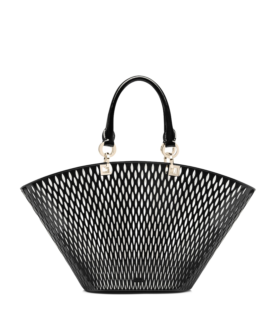 TOM FORD Medium Cut-Out Patent Leather Panier Tote Bag Naa