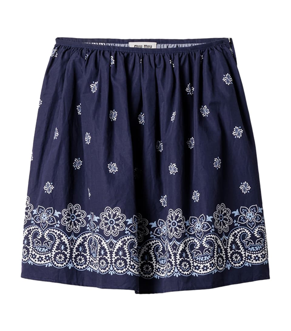 Poplin Printed Midi Skirt