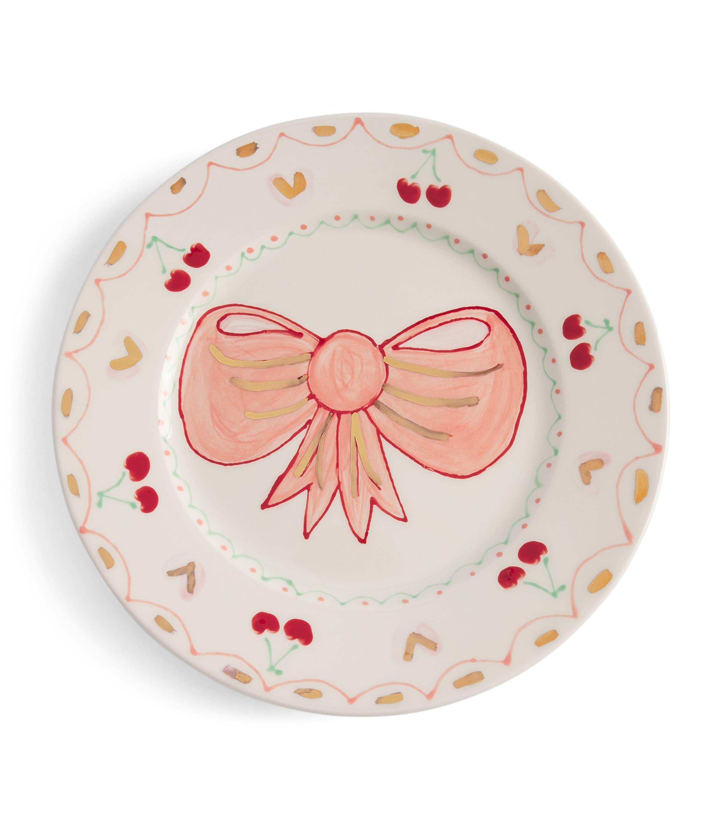 Jayne Redmond Hand-Painted Bow Plate (24cm) White