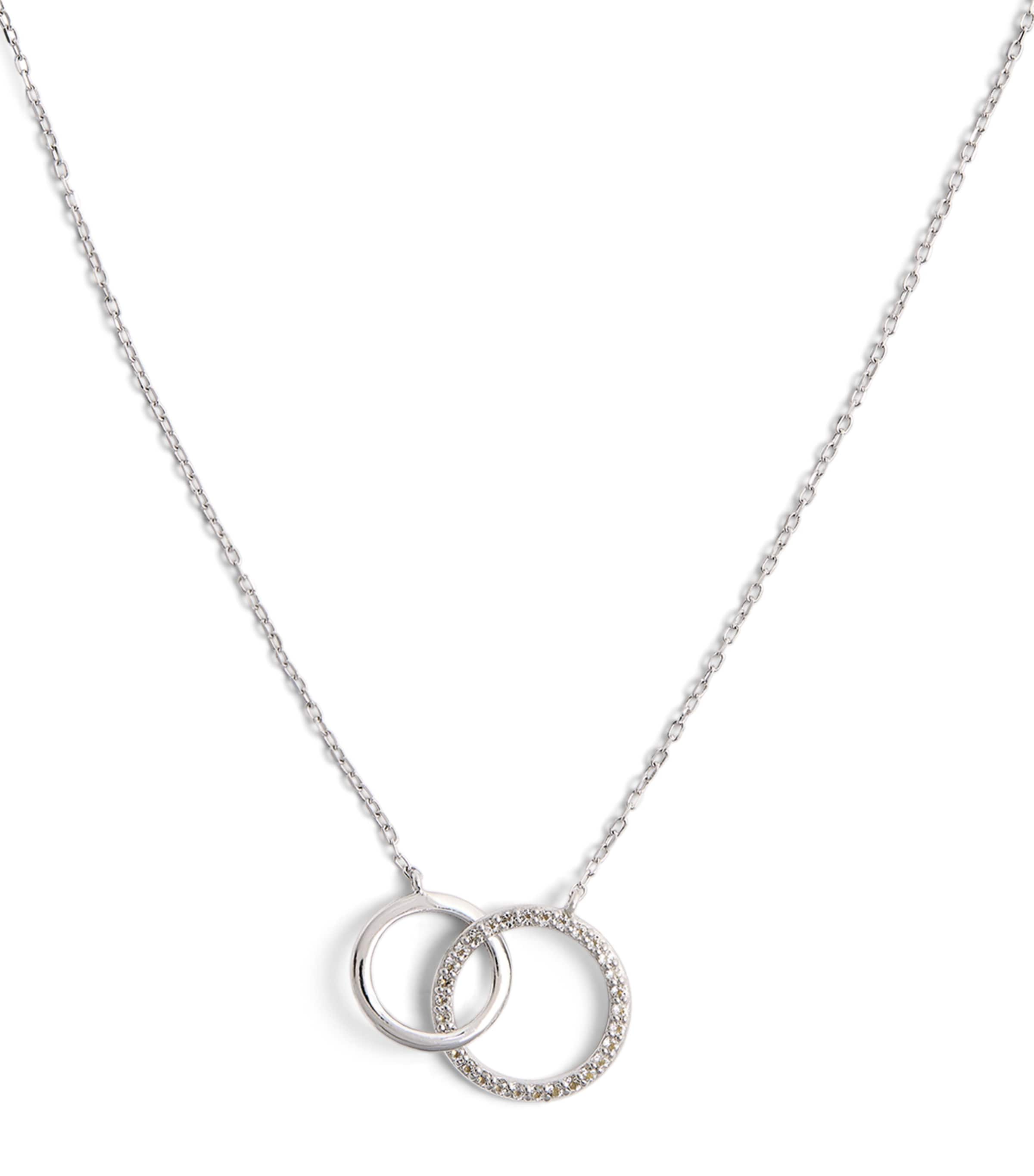 Astrid & Miyu White Gold and Topaz Orbit Necklace White Gold