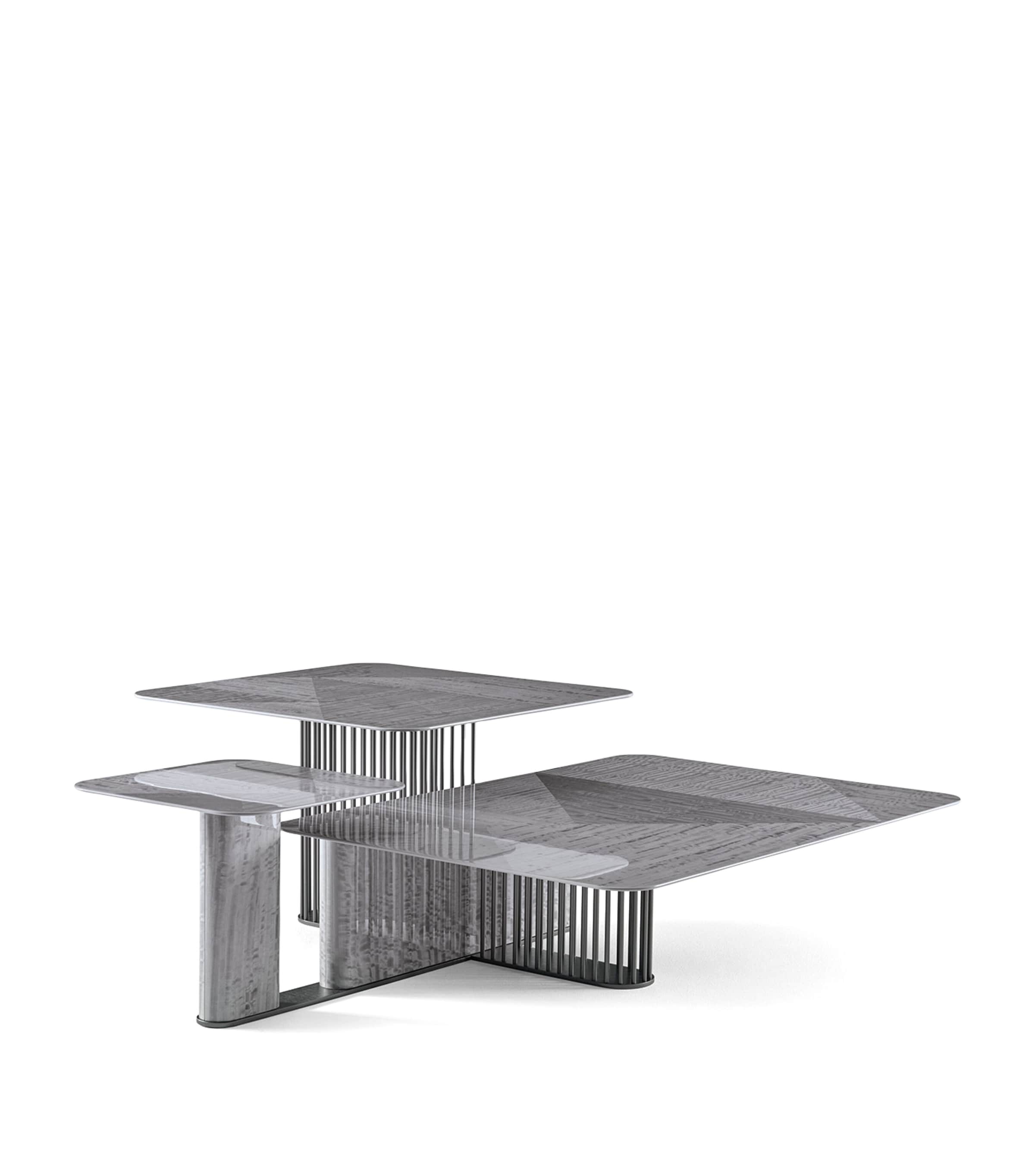Giorgio Collection Moonlight Triple Cocktail Table Grey