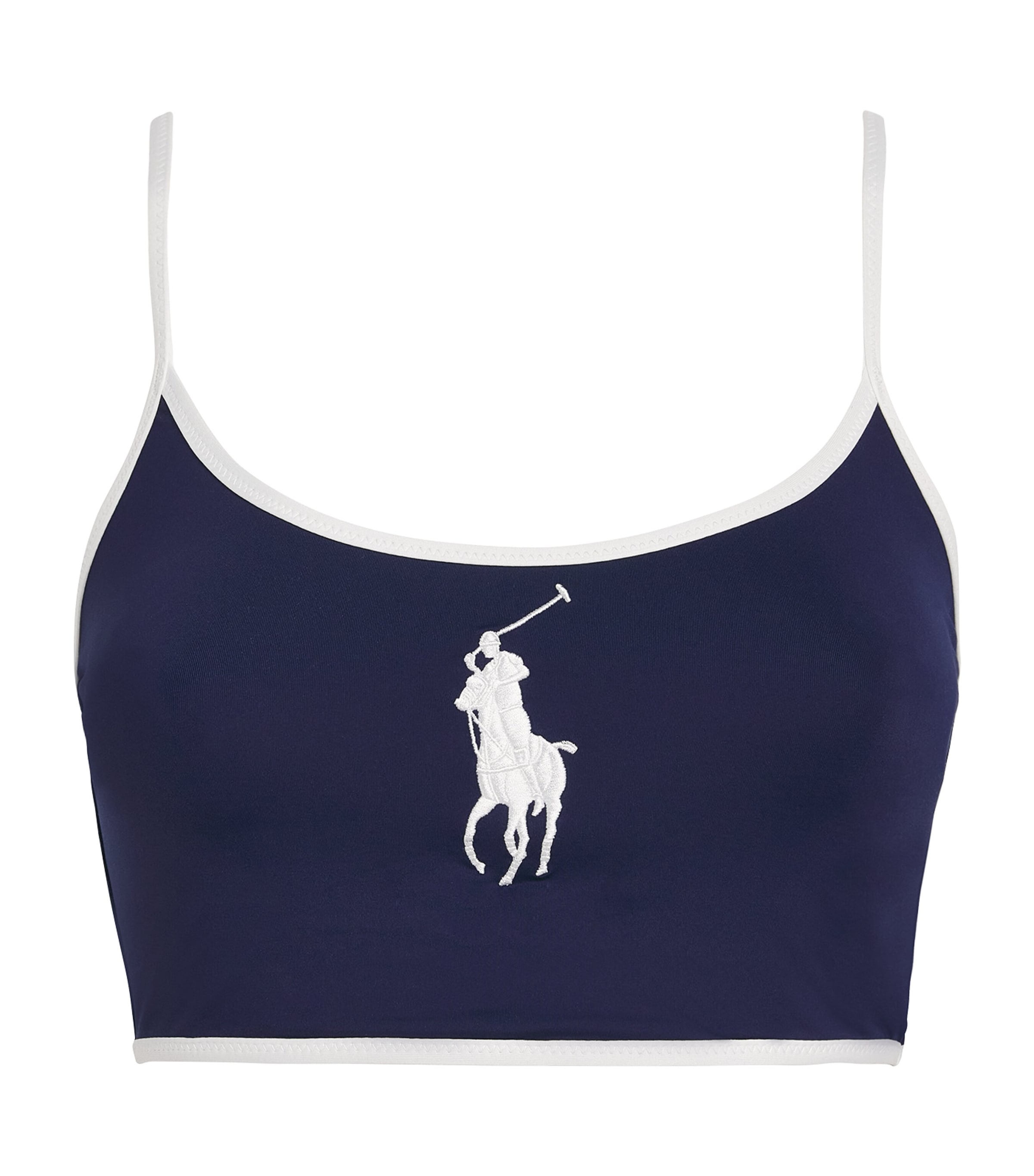 Polo Ralph Lauren Womens Polo Pony Two-Tone Bikini Top Navy