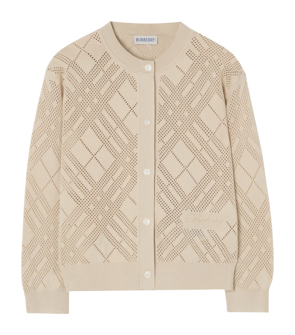 Burberry Kids Cotton Check Cardigan (4-12 Years) Clam