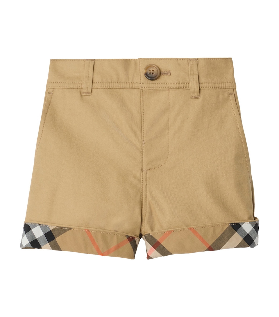 Burberry Kids Check Turn-Up Shorts (6-36 Months) Sand