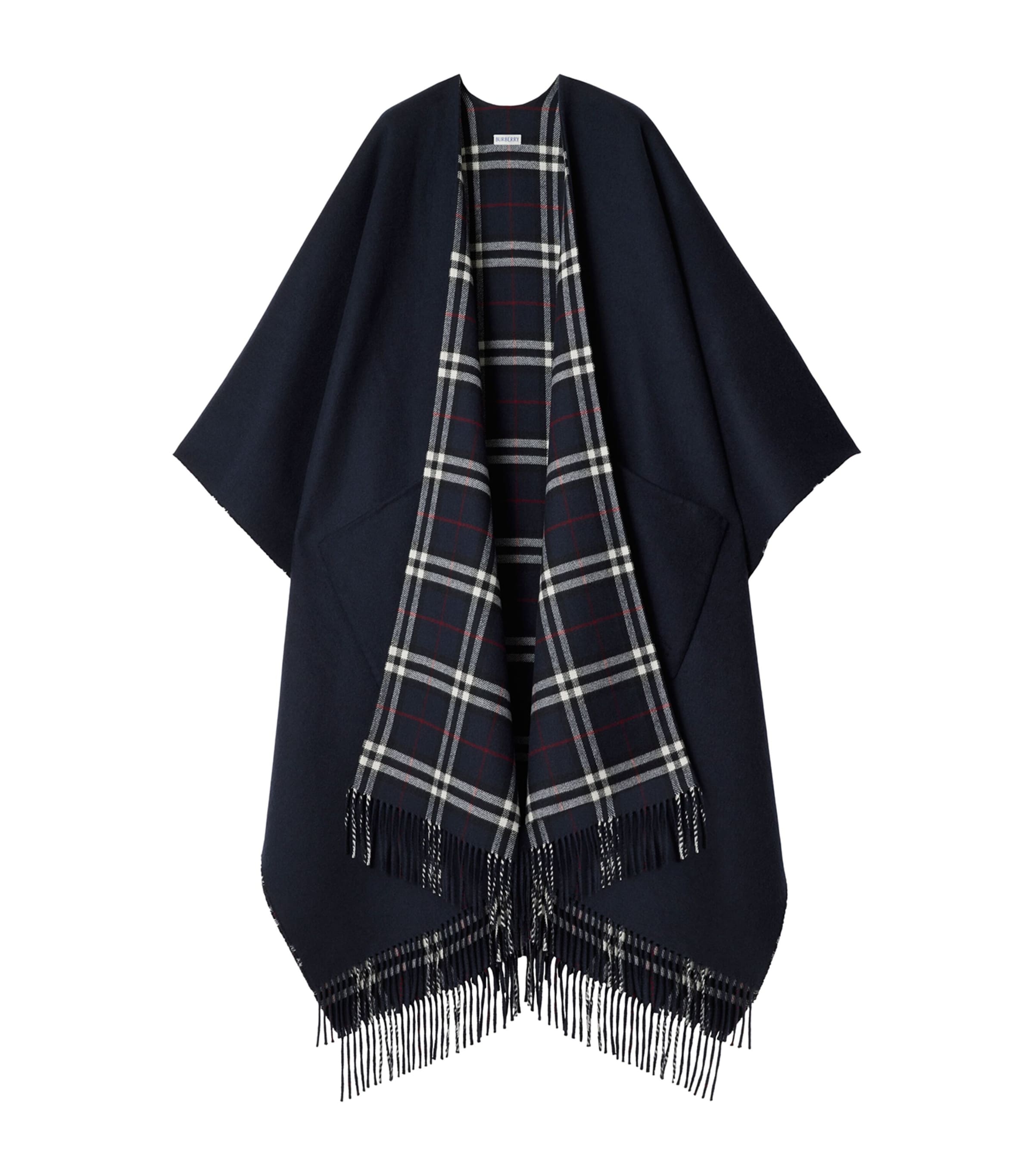 Wool-Cashmere Reversible Cape