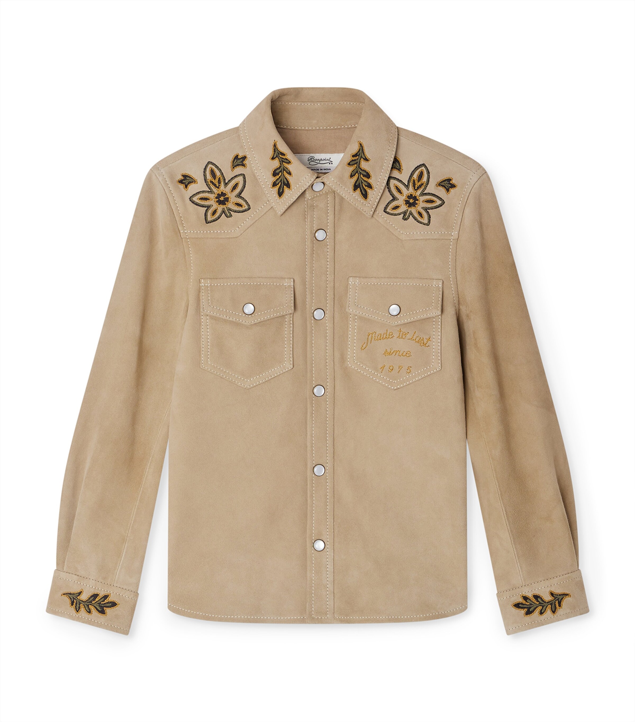 Suede Embroidered Newis Western Shirt (10-14 Years)