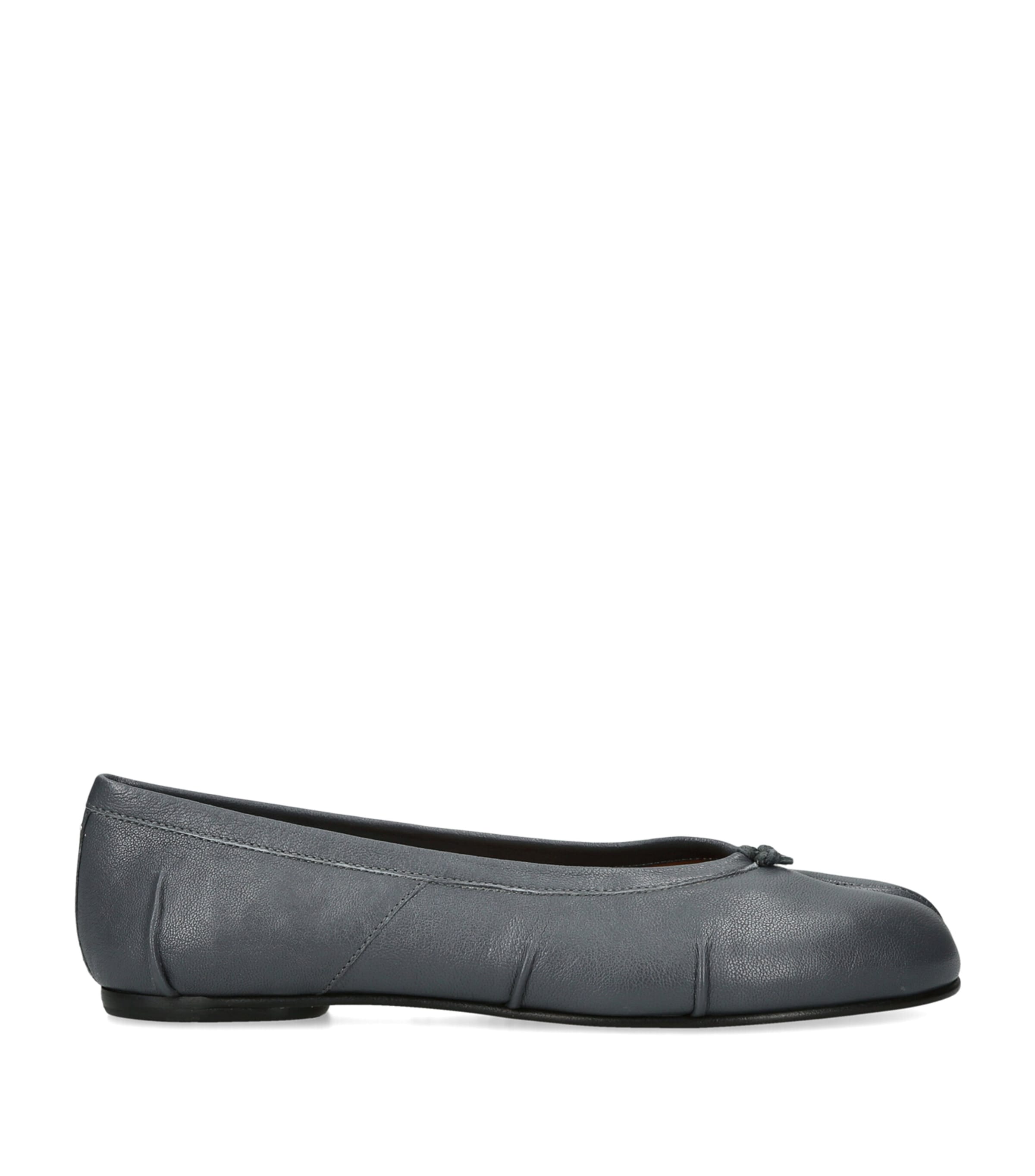 Maison Margiela Leather Tabi Ballet Flats Grey Mid