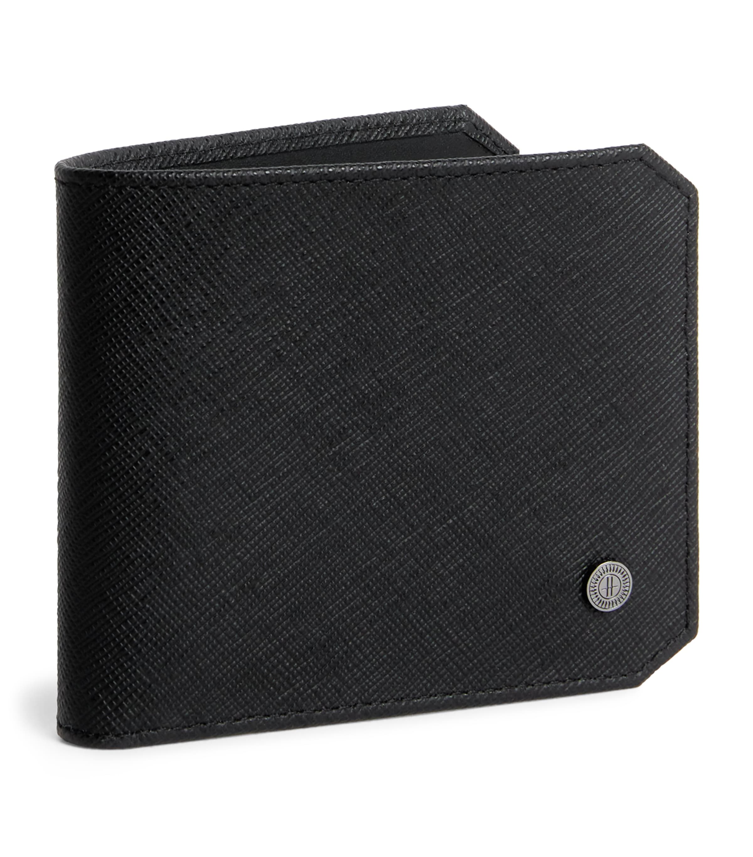 Harrods Saffiano Leather Bifold Wallet Black