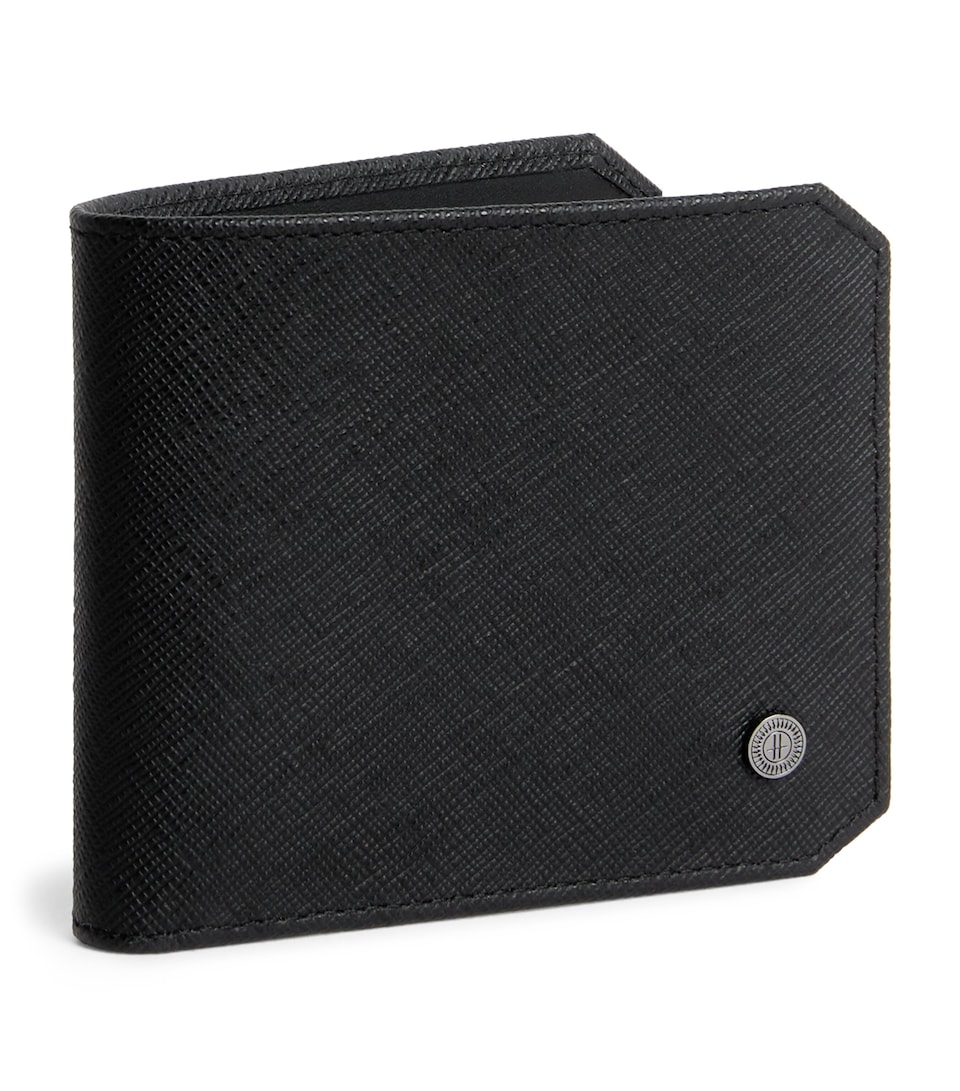 Harrods Saffiano Leather Bifold Wallet Black