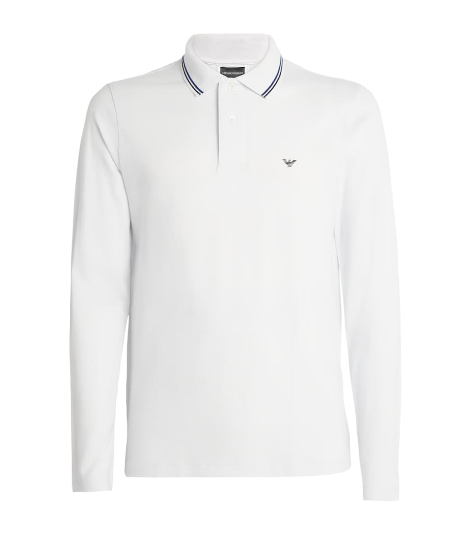 Cotton Long-Sleeve Polo Shirt