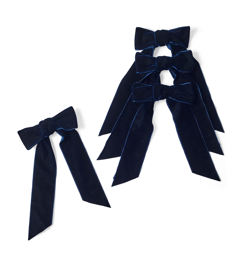 Set of 4 Velvet Bow Napkin Holders