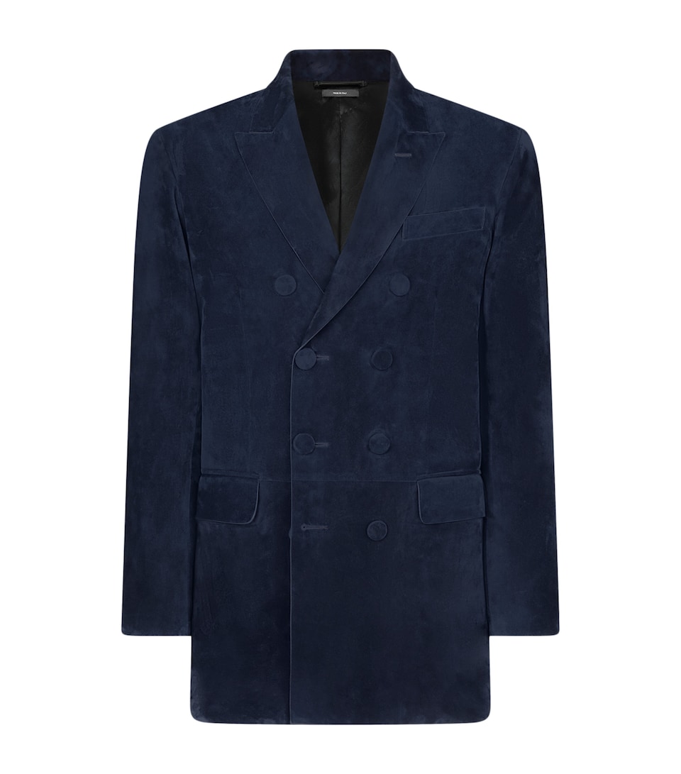 TOM FORD Mens Suede Double-Breasted Blazer Ucc