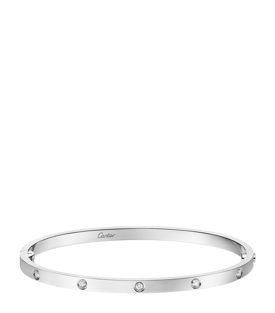 Small White Gold and Diamond LOVE Bracelet