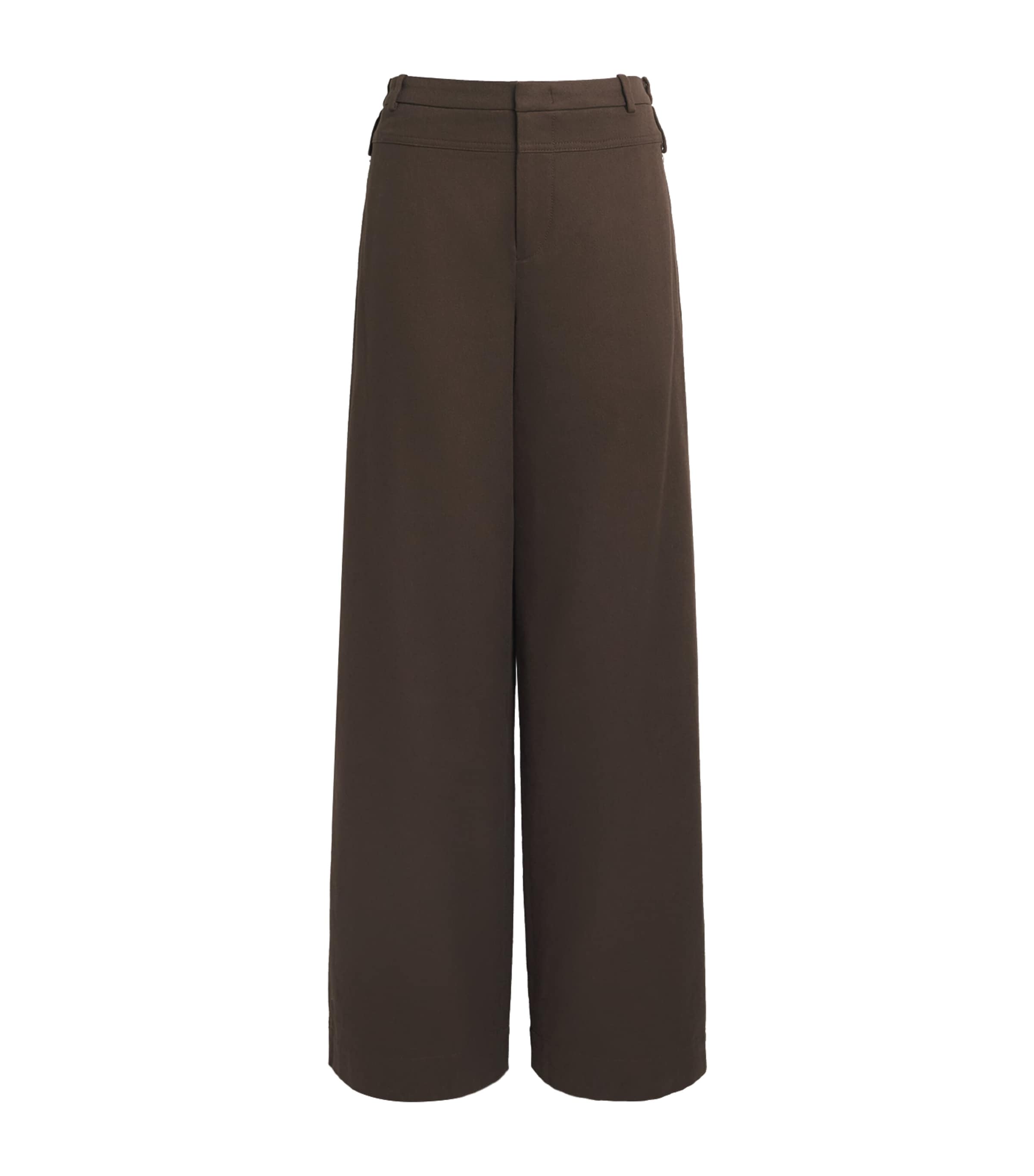 Cotton Utility Wide-Leg Trousers