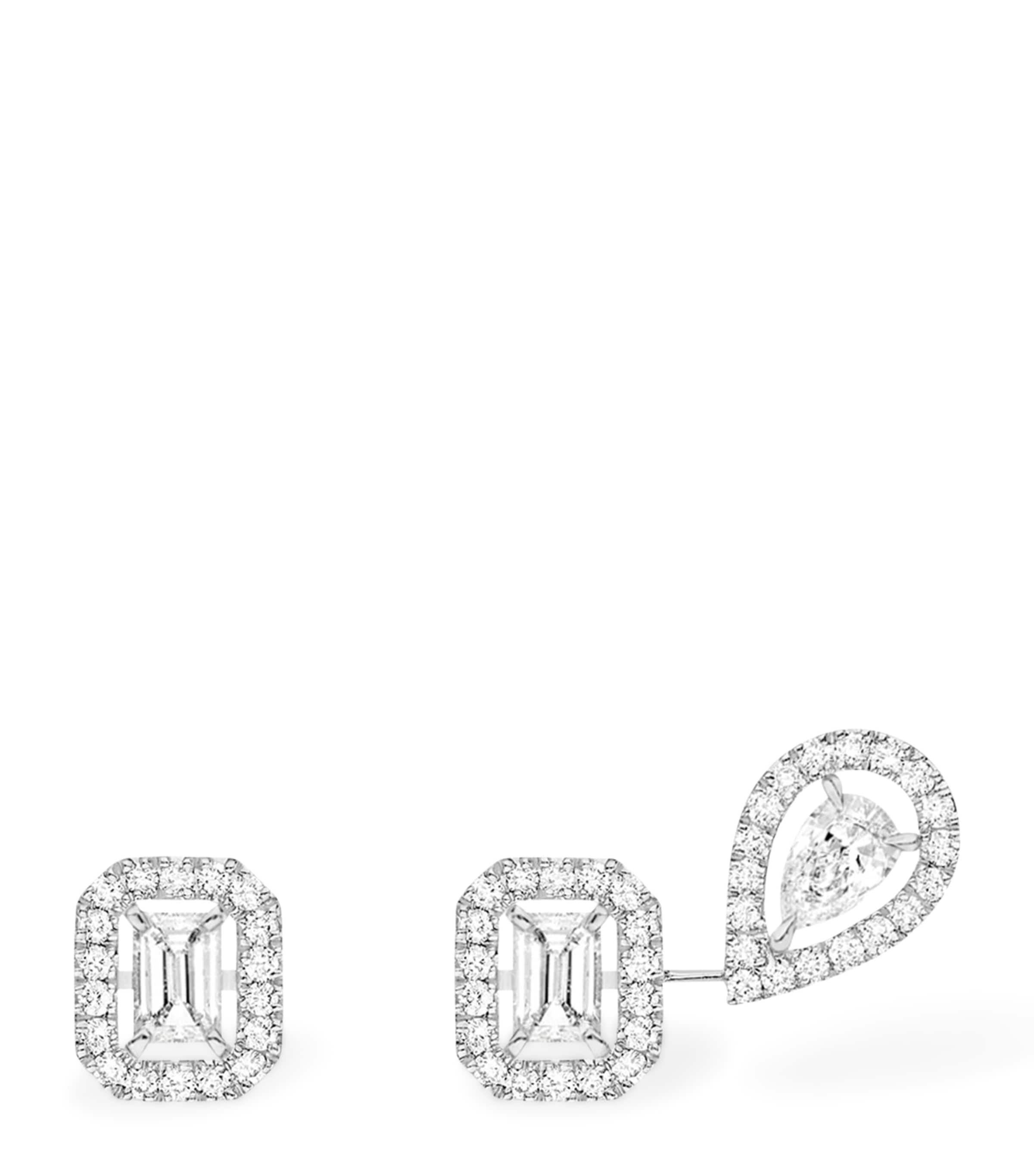 White Gold and Diamond My Twin Earrings