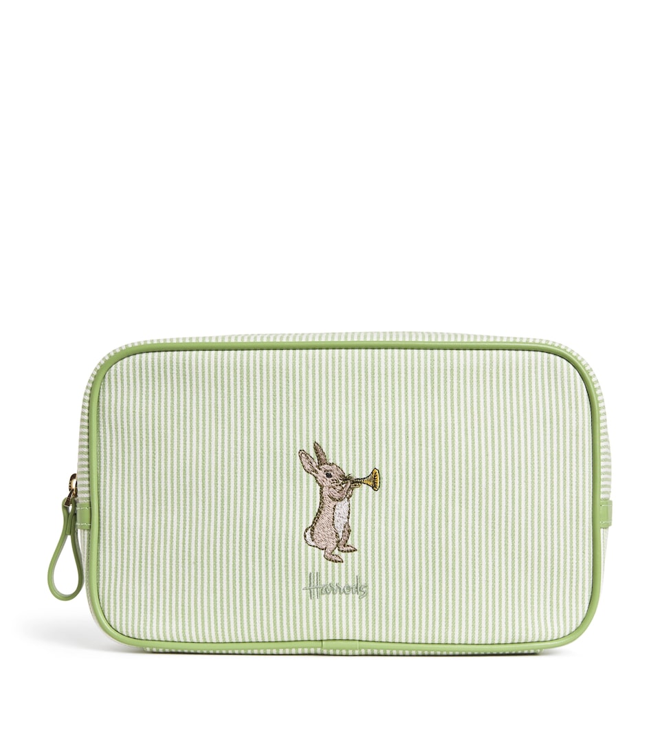 Harrods Stripe Embroidered Nursery Pouch Pale Green