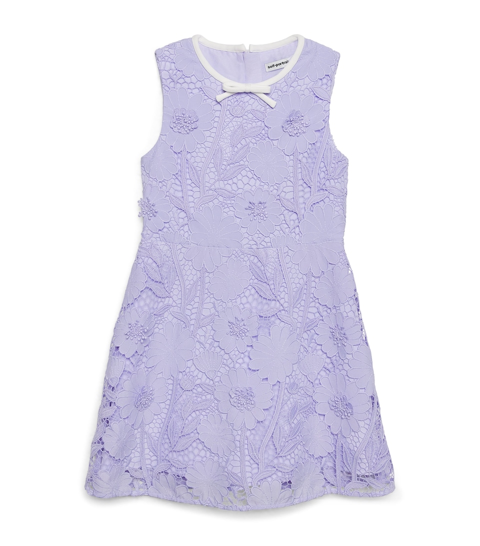 Self-Portrait Kids Lace Mini Dress (3-12 Years) Lilac