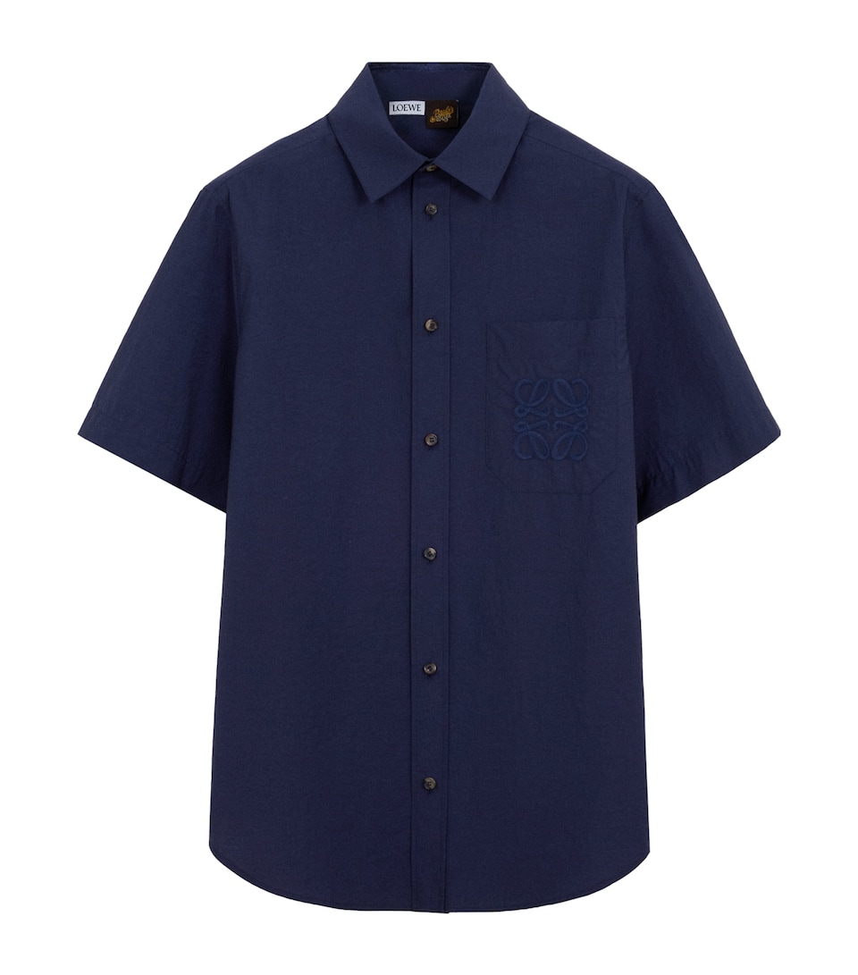 LOEWE Mens x Paula’s Ibiza Anagram Shirt Navy Blue