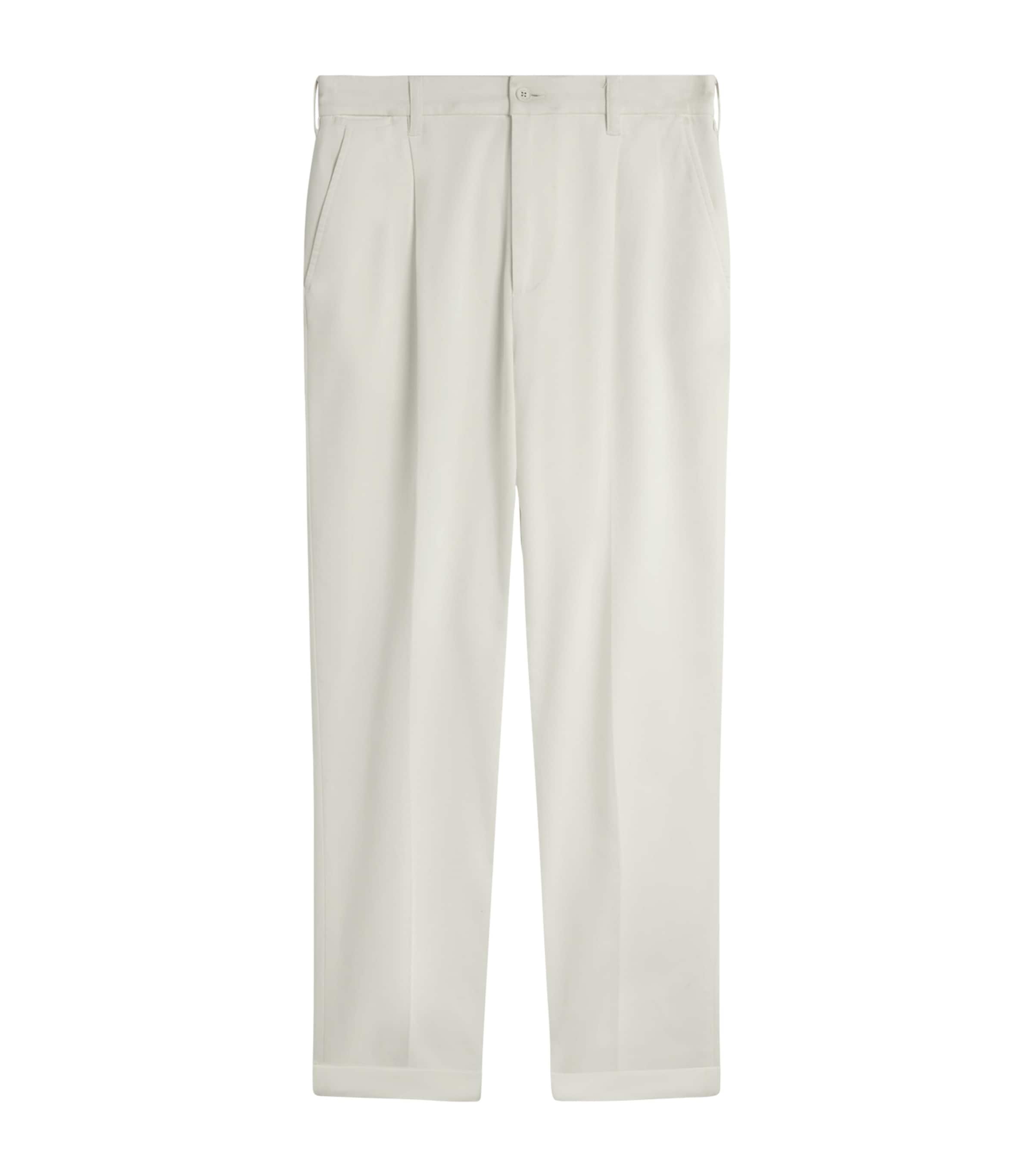 Stretch-Cotton Twill Double-Pleat Chinos