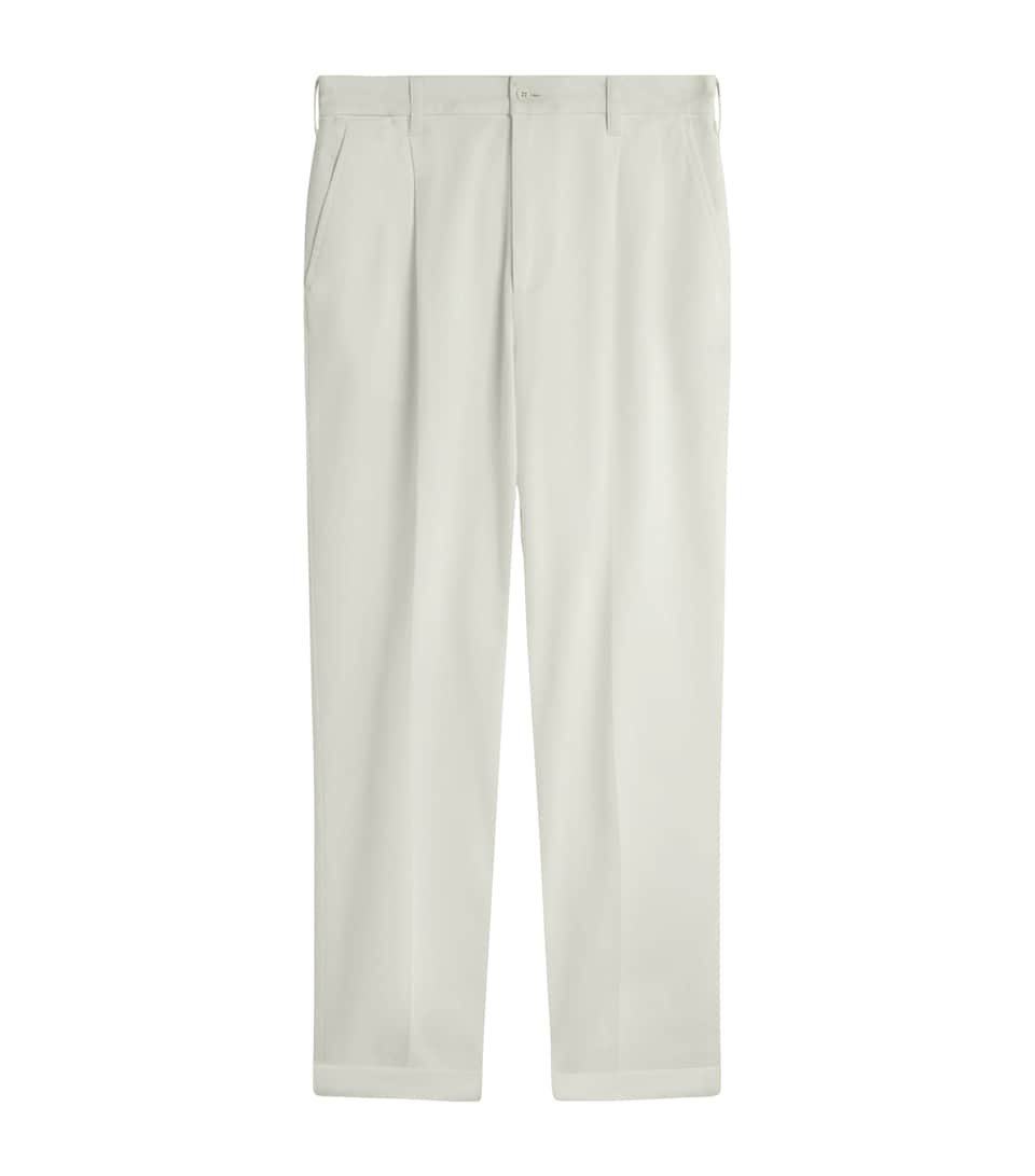 Stretch-Cotton Twill Double-Pleat Chinos