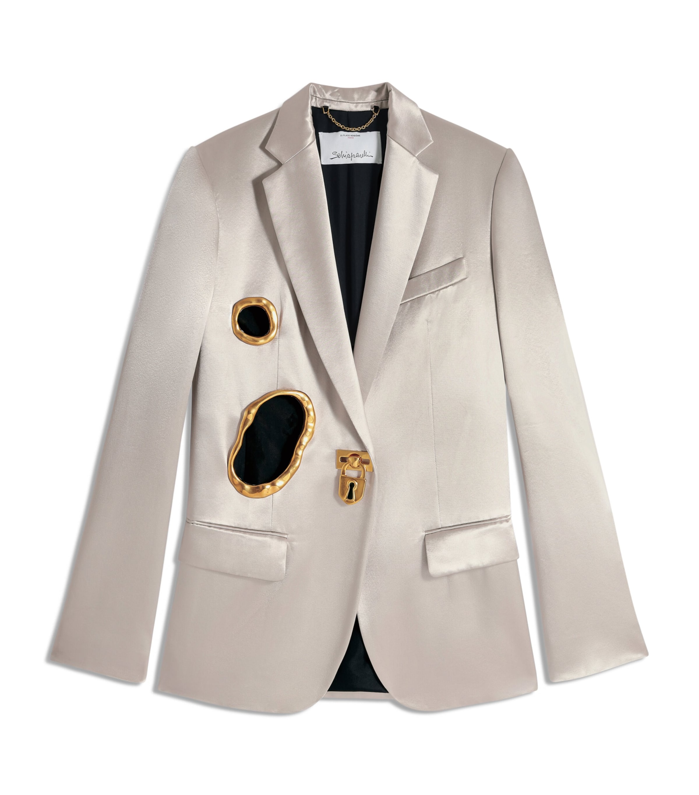 Schiaparelli Womens Satin Padlock Jacket Silver
