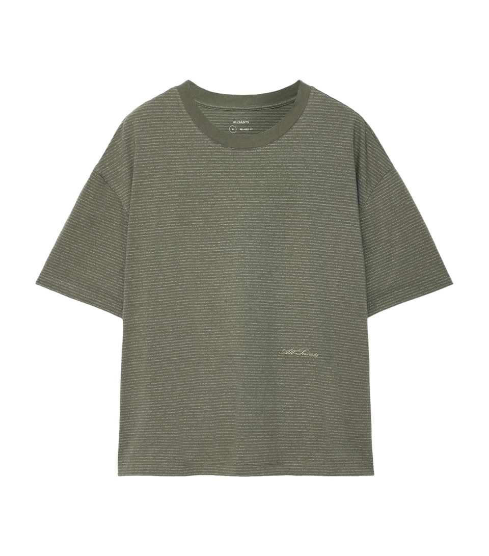 AllSaints Mens Axel Crew-Neck T-Shirt Washed Khaki