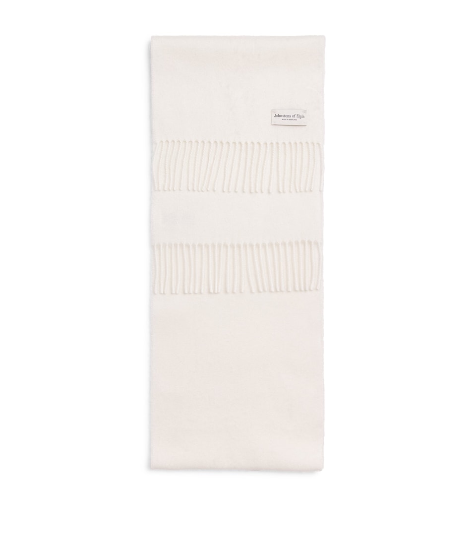 Johnstons Of Elgin Natural Cashmere Scarf White