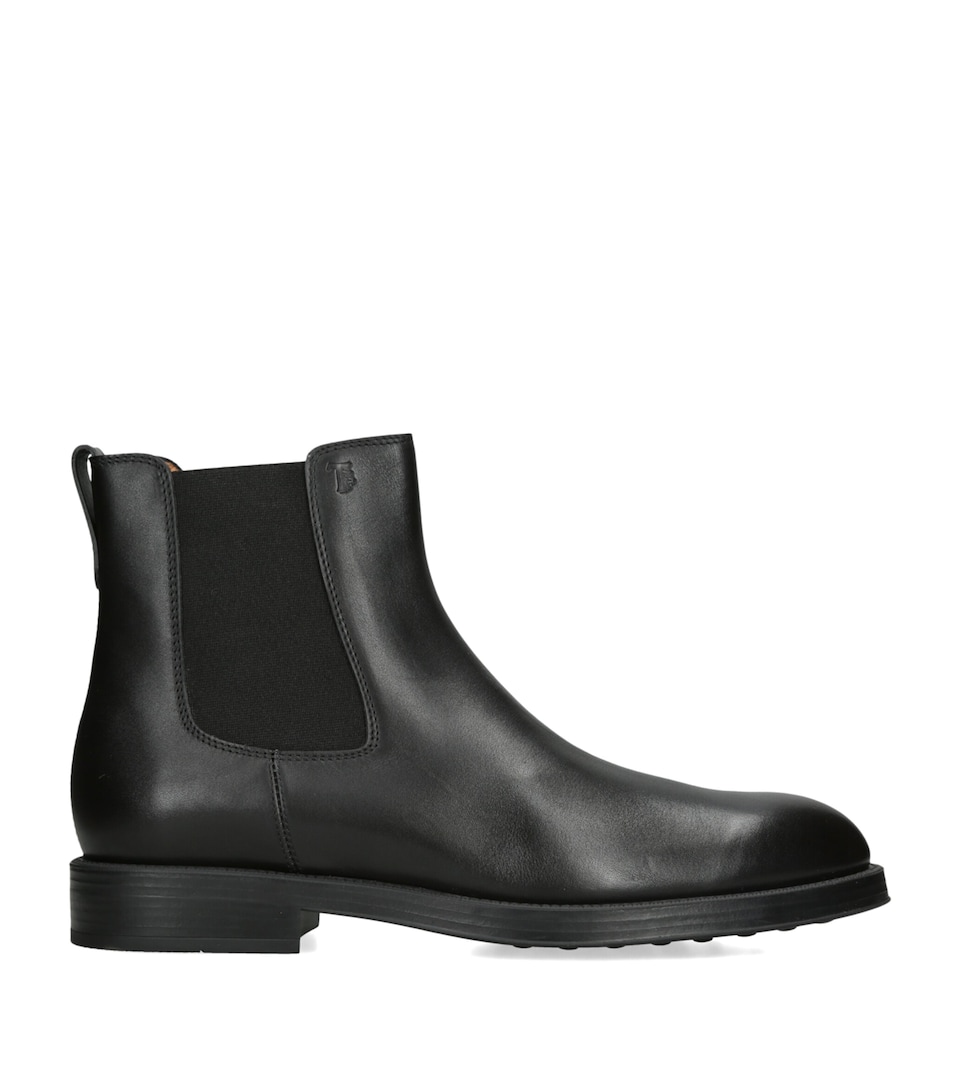 Tod's Leather Stivaletto Chelsea Boots Black