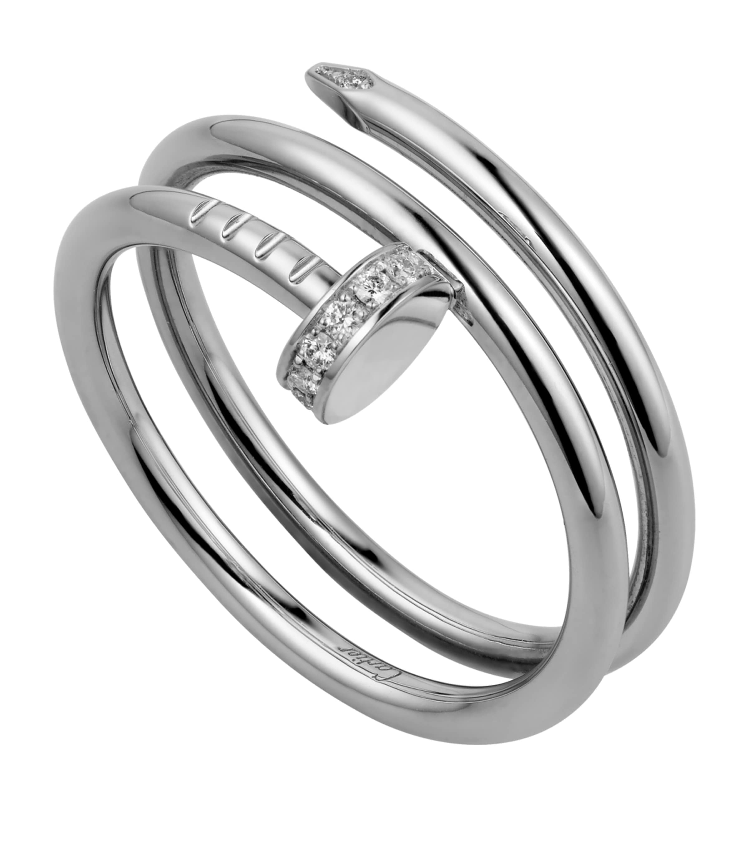 White Gold and Diamond Double Juste Un Clou Ring