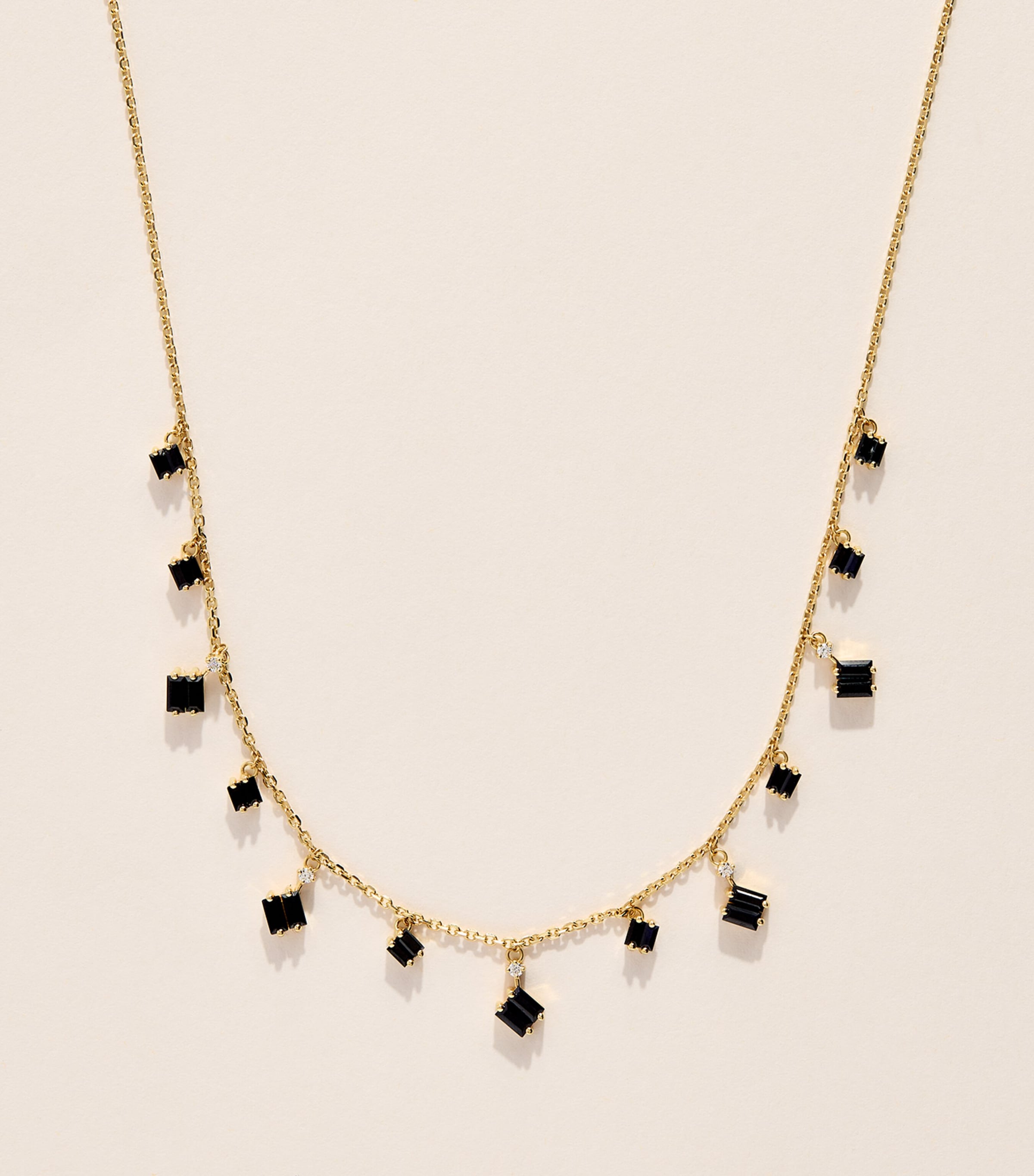 Suzanne Kalan Yellow Gold, Diamond and Sapphire Bold Cascade Necklace Yg/bs