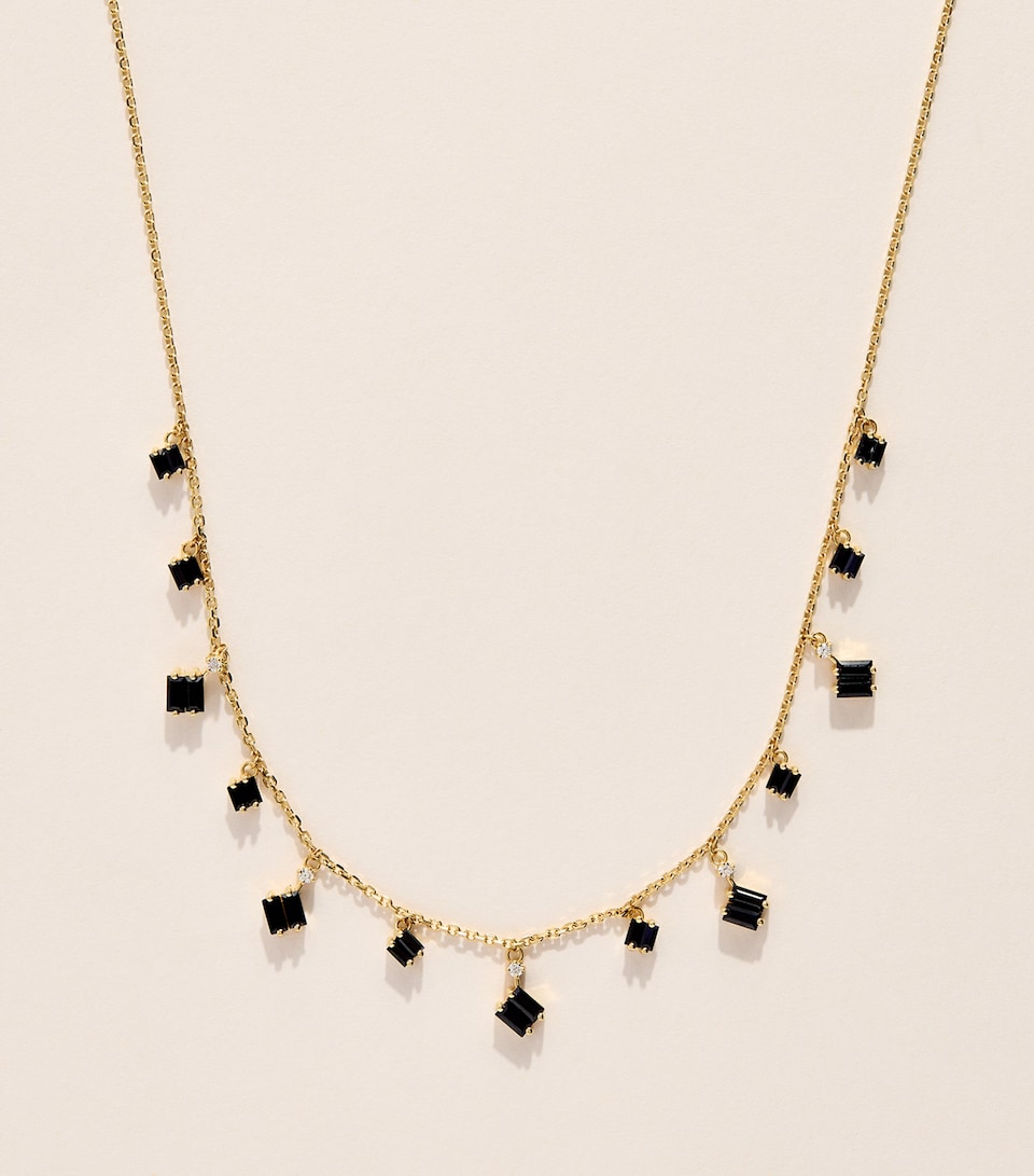 Suzanne Kalan Yellow Gold, Diamond and Sapphire Bold Cascade Necklace Yg/bs