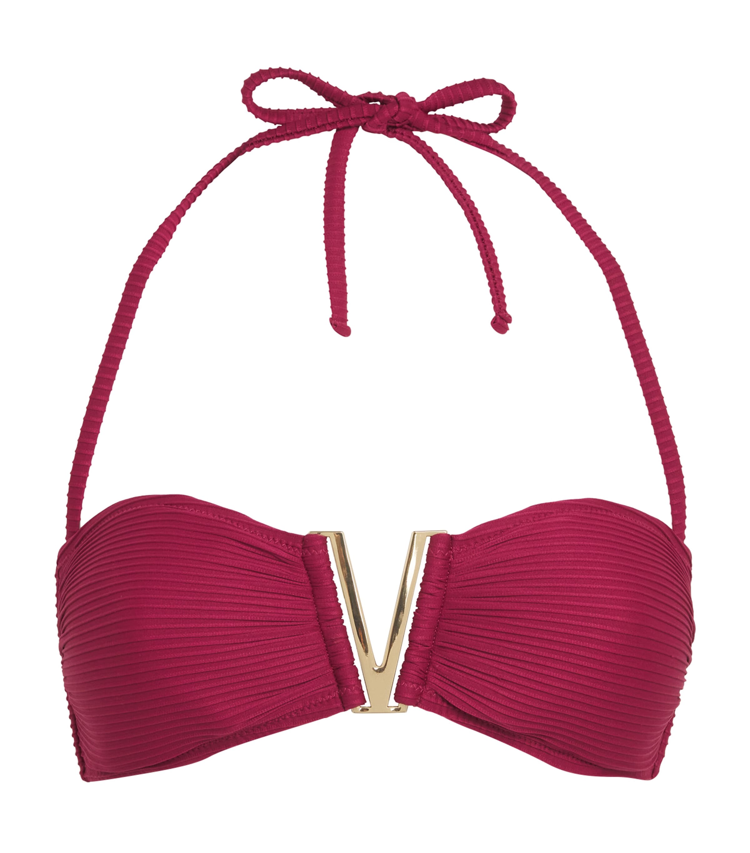 Ribbed Cassis Bikini Top