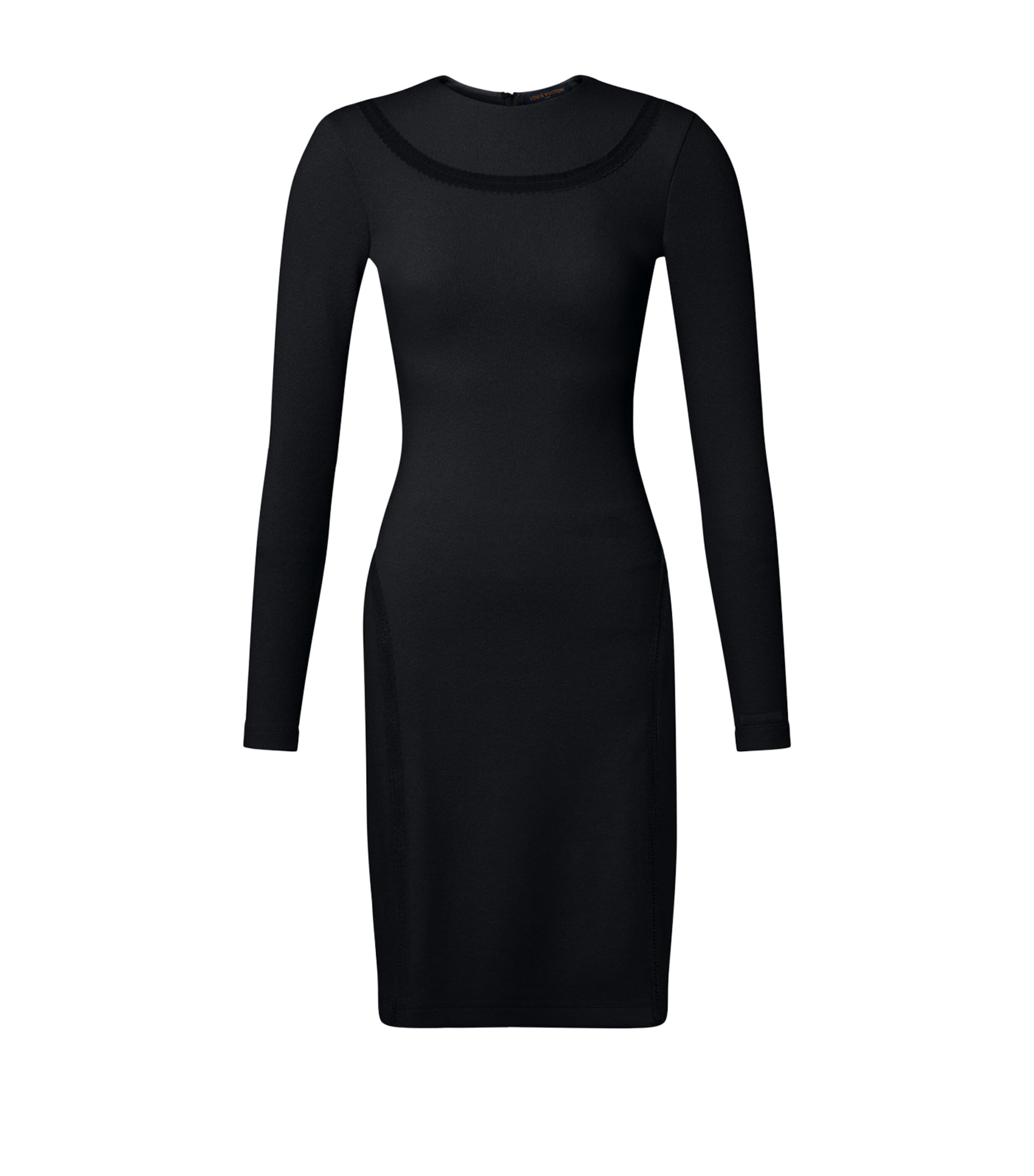 LOUIS VUITTON Womens Piping-Detail Midi Dress Noir