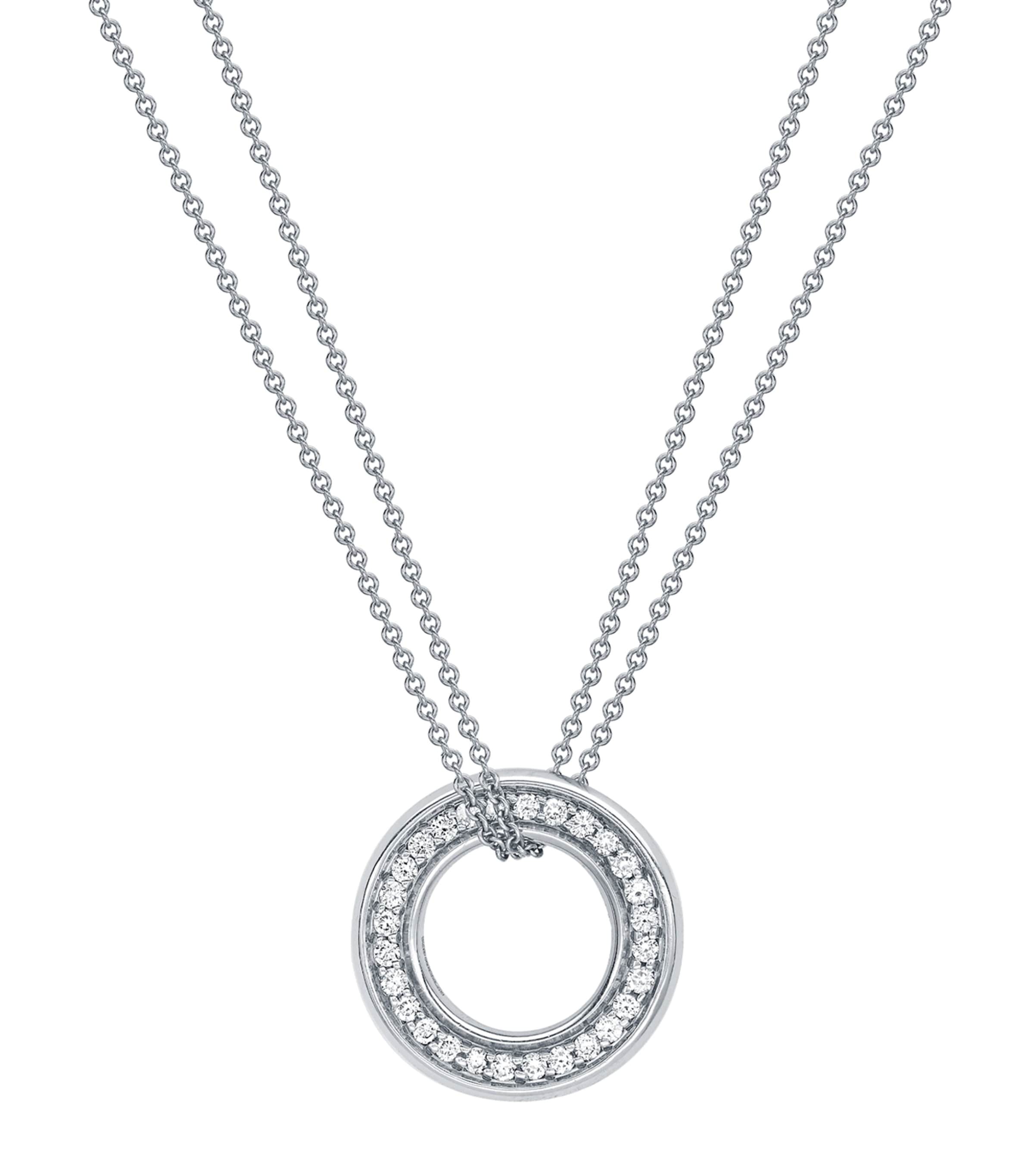 White Gold and Diamond Medium Roulette Pendant