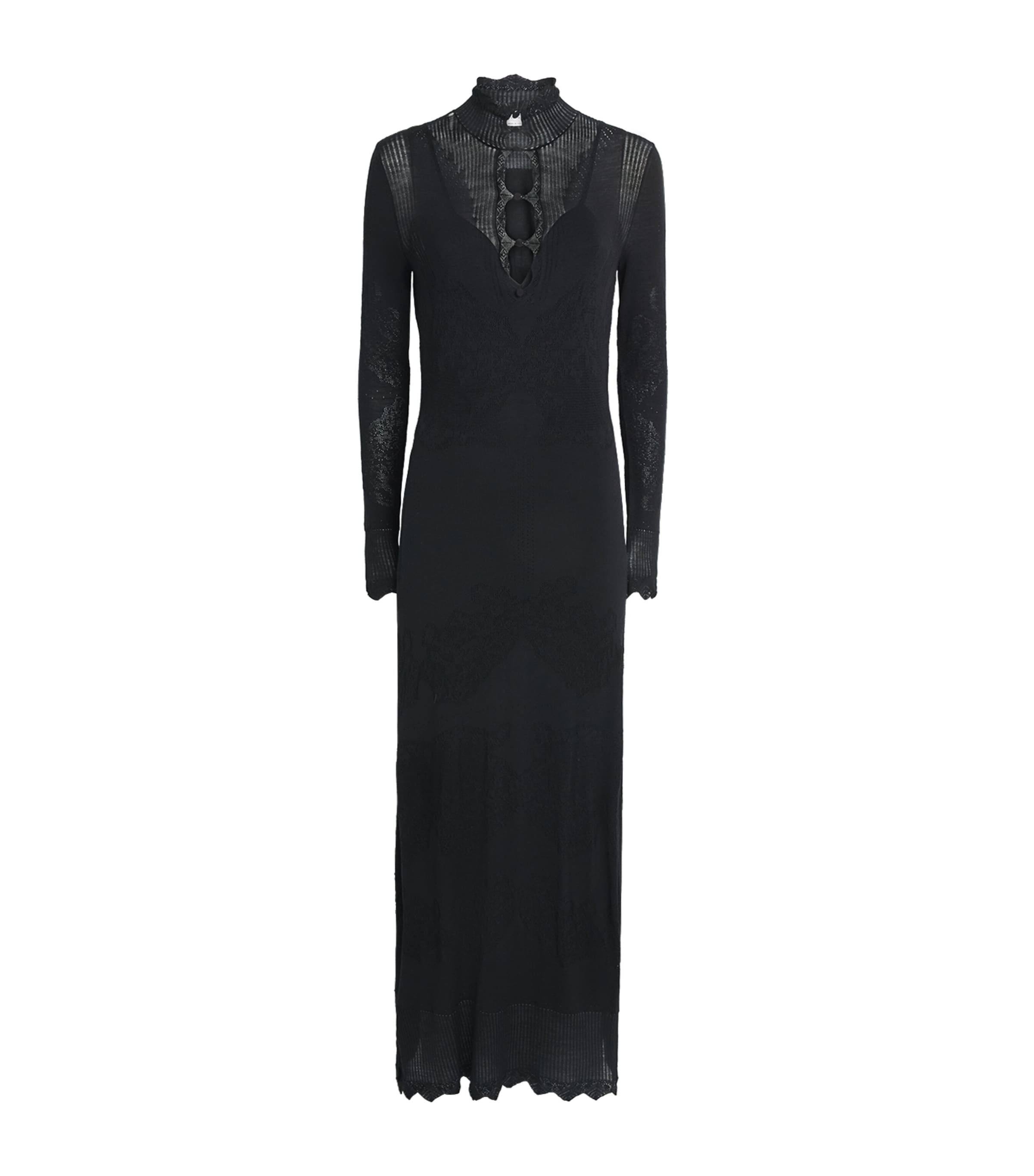 Gabriela Hearst Womens Wool Solace Pointelle Maxi Dress Blk Black