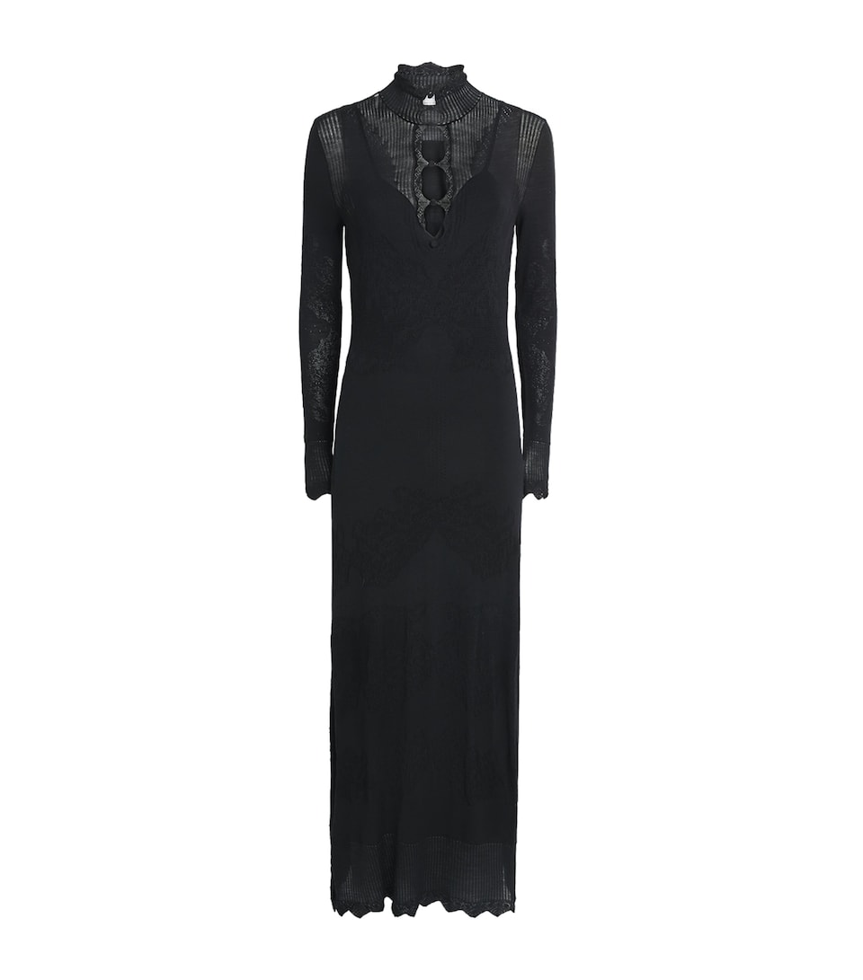 Gabriela Hearst Womens Wool Solace Pointelle Maxi Dress Blk Black